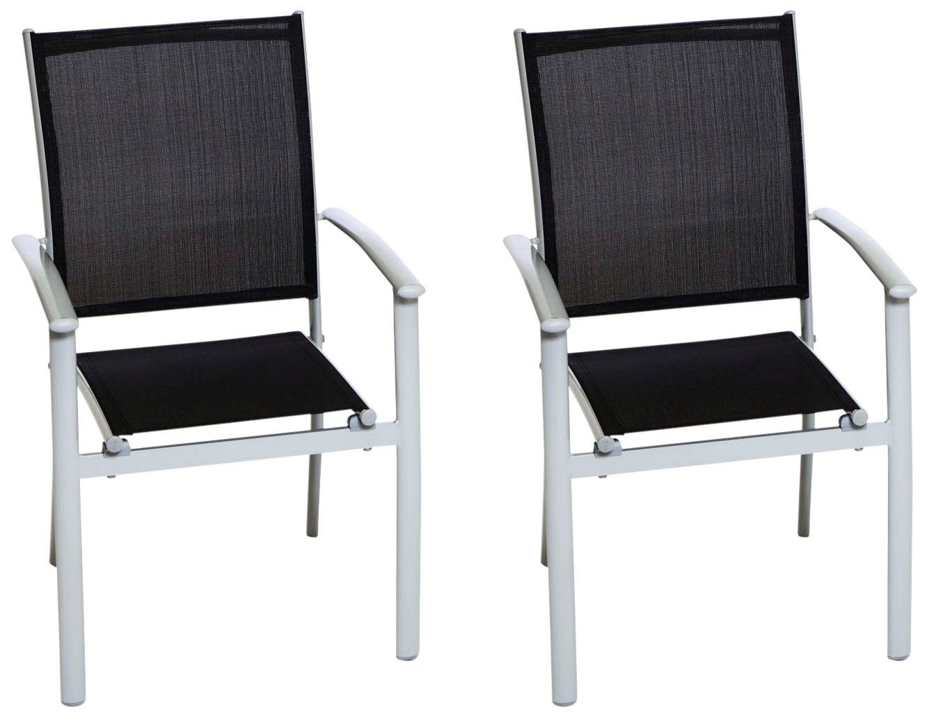 MERXX Tuinstoel Milano BxDxH: 57x56x90 cm (set, 2 stuks) tuinstoelen zwart