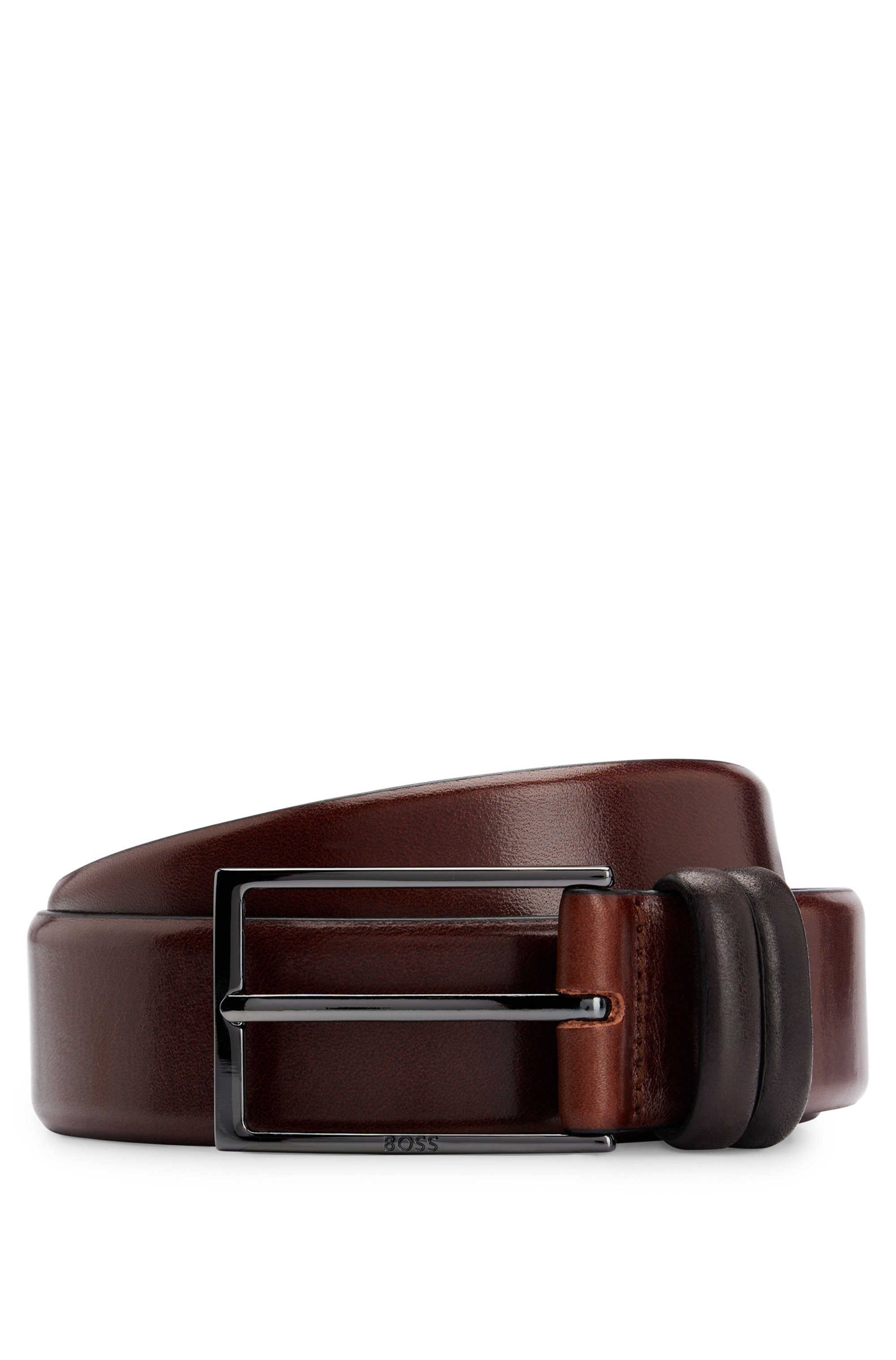 Boss Leren riem CARMELLO van gelooid leer met hugo boss logo-embossing op metalen sluiting
