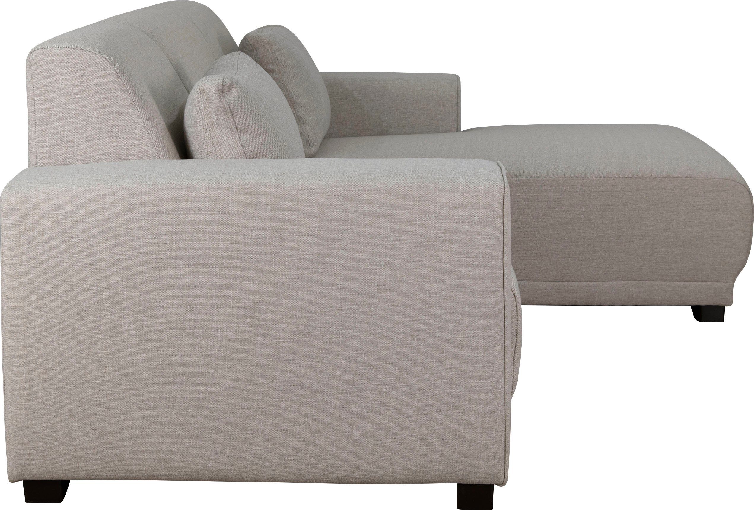 Home affaire Hoekbank BORNHOLM L-vorm met chaise longue, afmetingen B/D/H: 234/162/85 cm Recamiere links of rechts bestelbaar, golfvering, inclusief 2 kussens