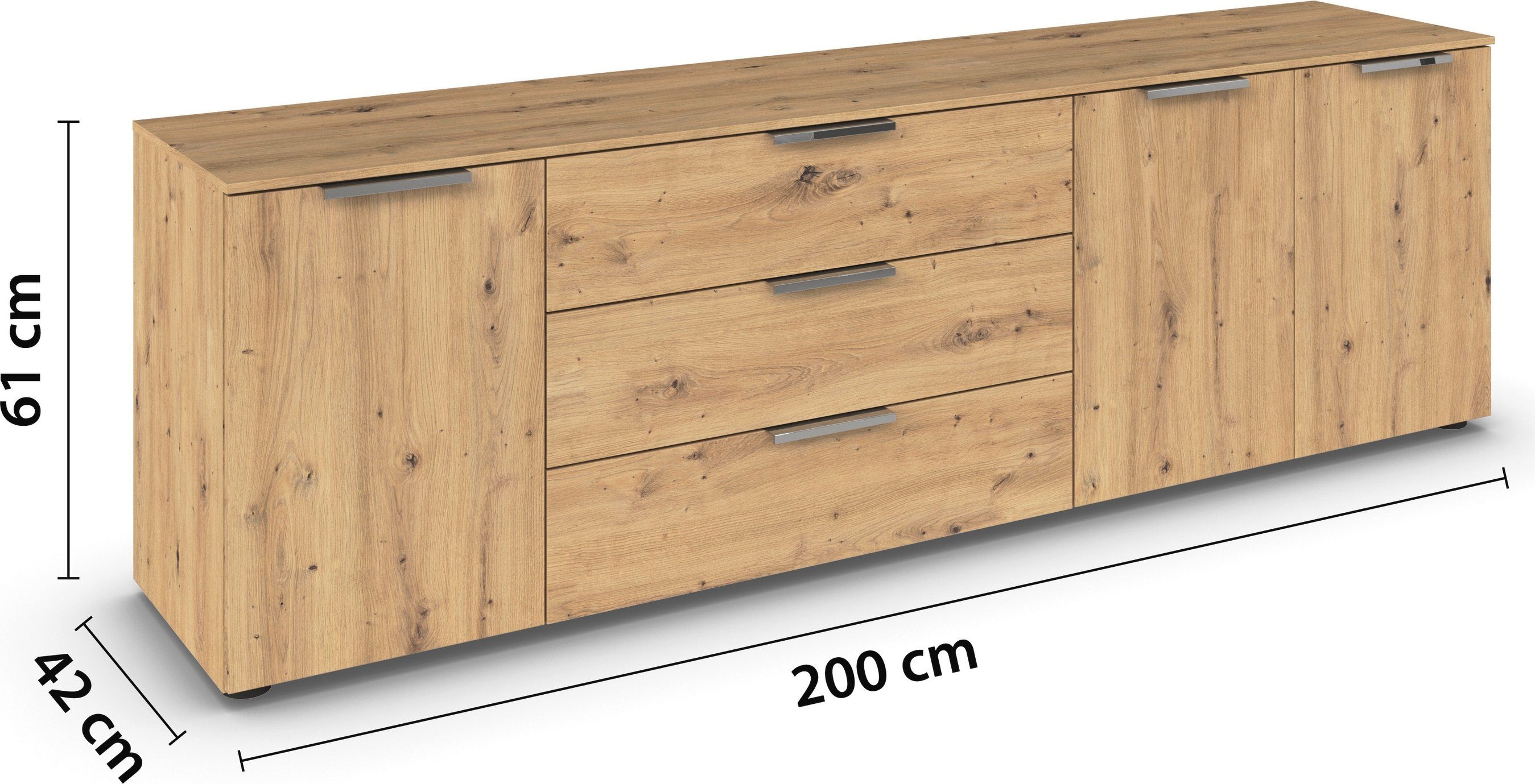 rauch Ladekast Flipp kast sideboard waskast bestseller 3 deurs met 3 laden en soft-close functie