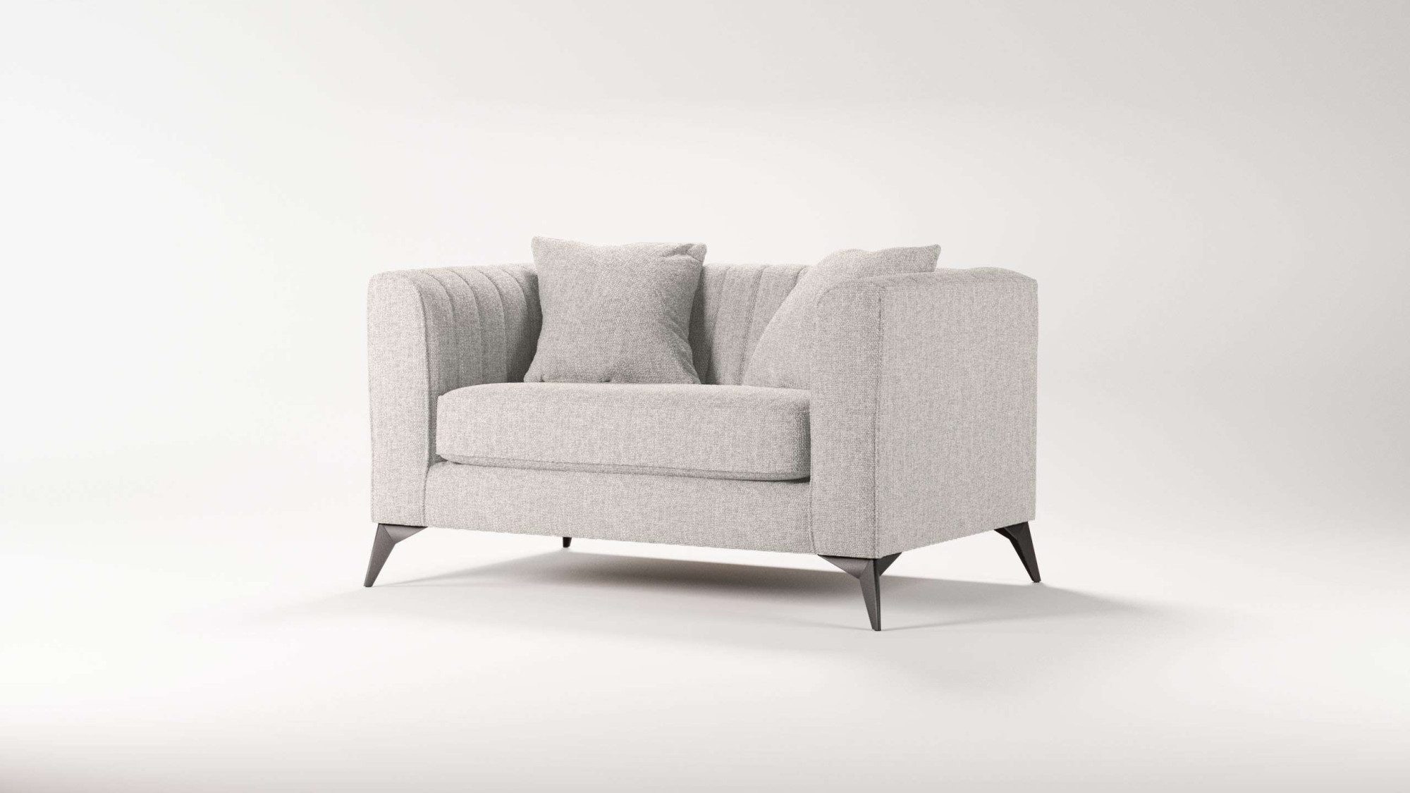 Places of Style Loveseat MATTHEW loungestoel, afmetingen B/D/H: 130/86/74 cm incl. sierkussen, fijne stiksels in de rug, belastbaar tot 200kg