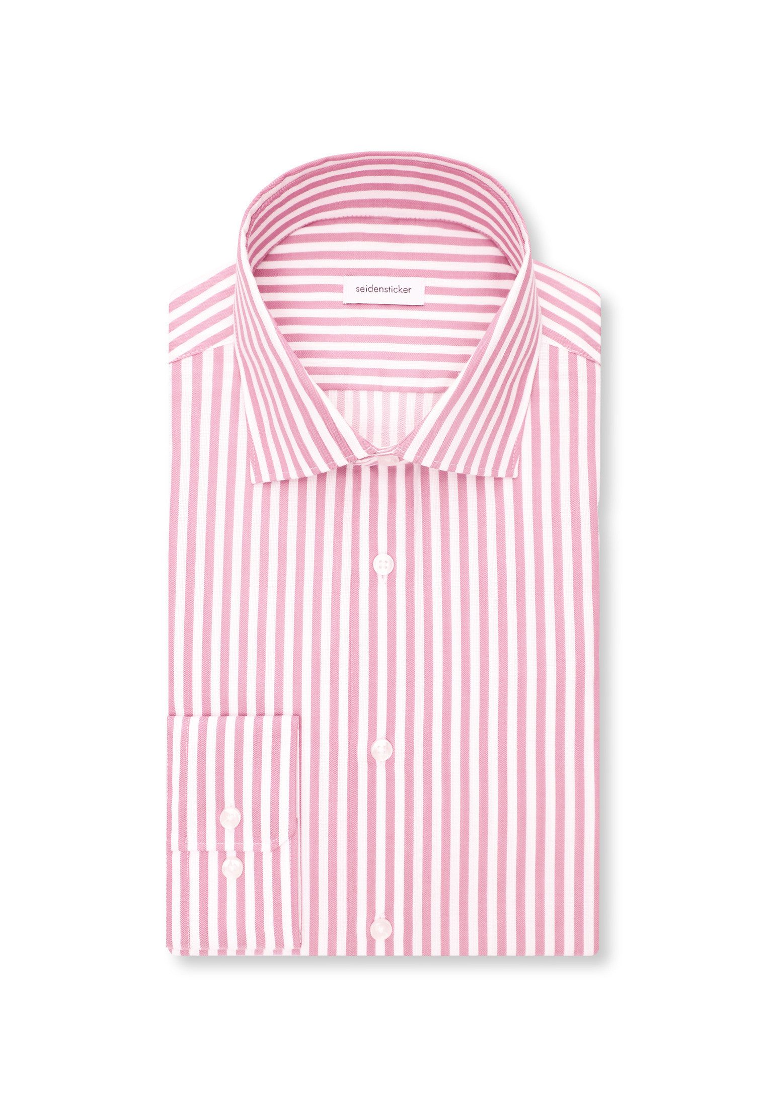 seidensticker Businessoverhemd Zwarte roos Slim 1/1 Kent kraag gestreept