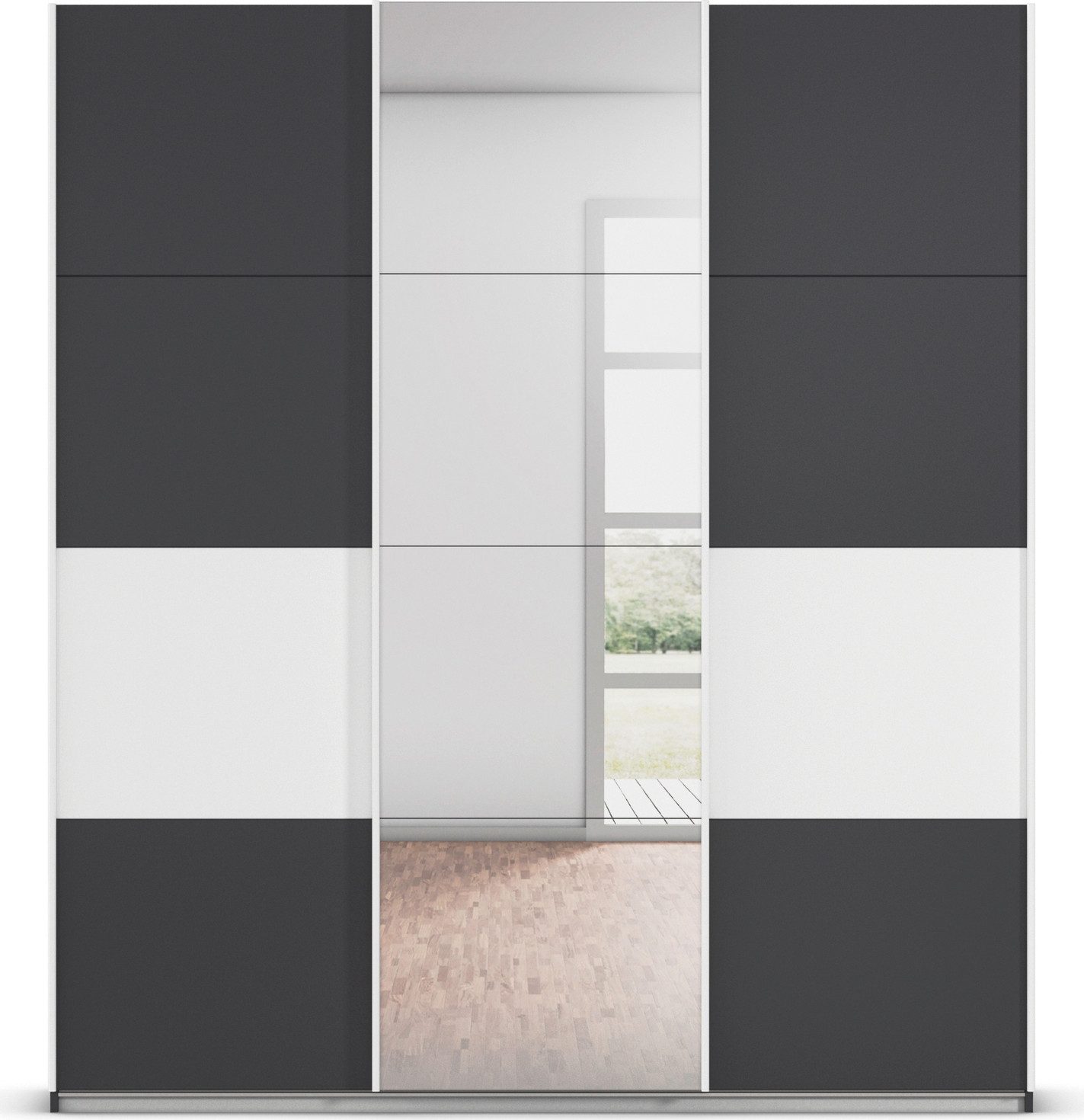 rauch Schuifdeurkast Kledingkast Kast Garderobe CORTONA inclusief indeling, 2 stoffen dozen en extra planken