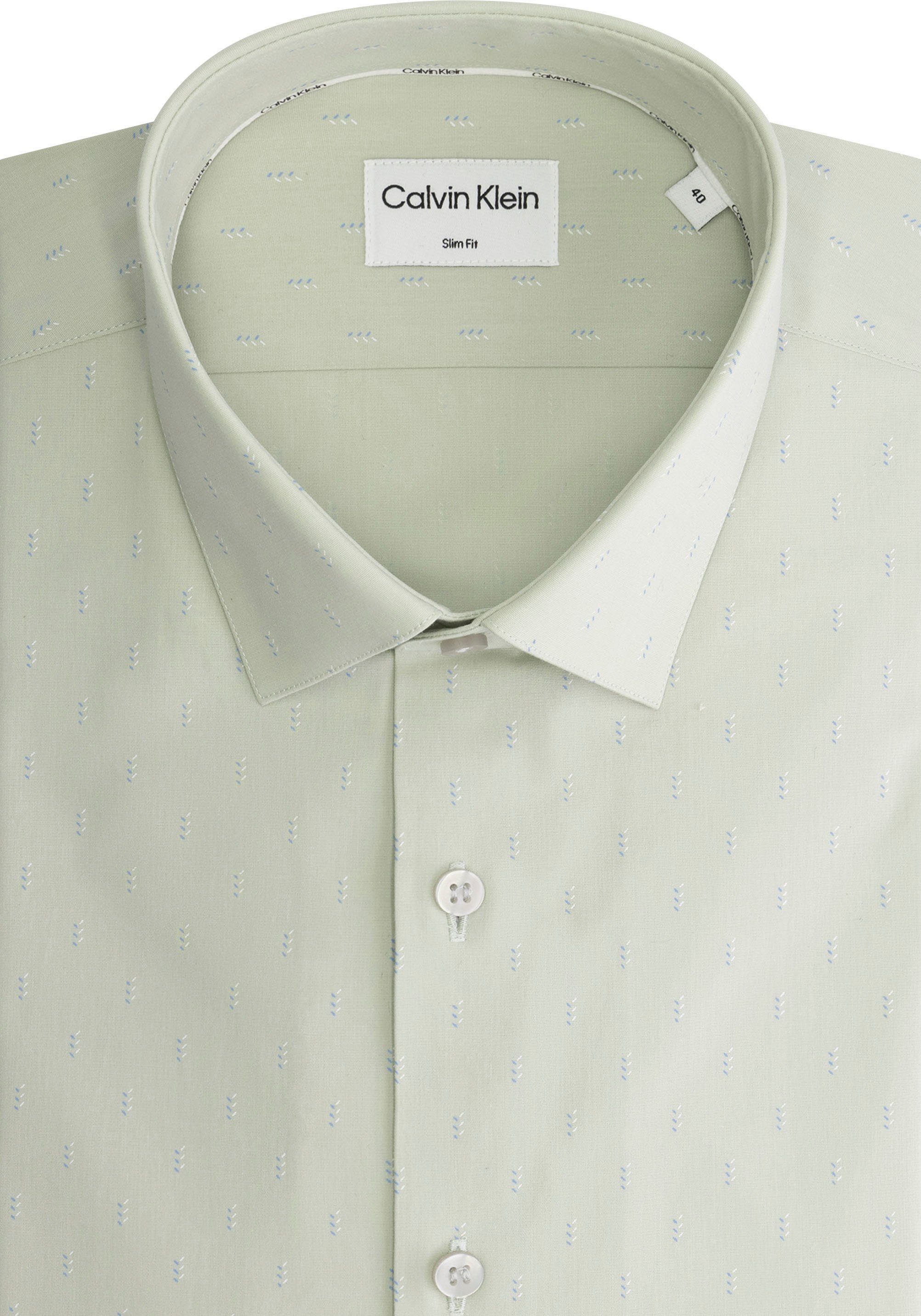 Calvin Klein Overhemd met lange mouwen POPLIN LEAF PRINT SLIM SHIRT