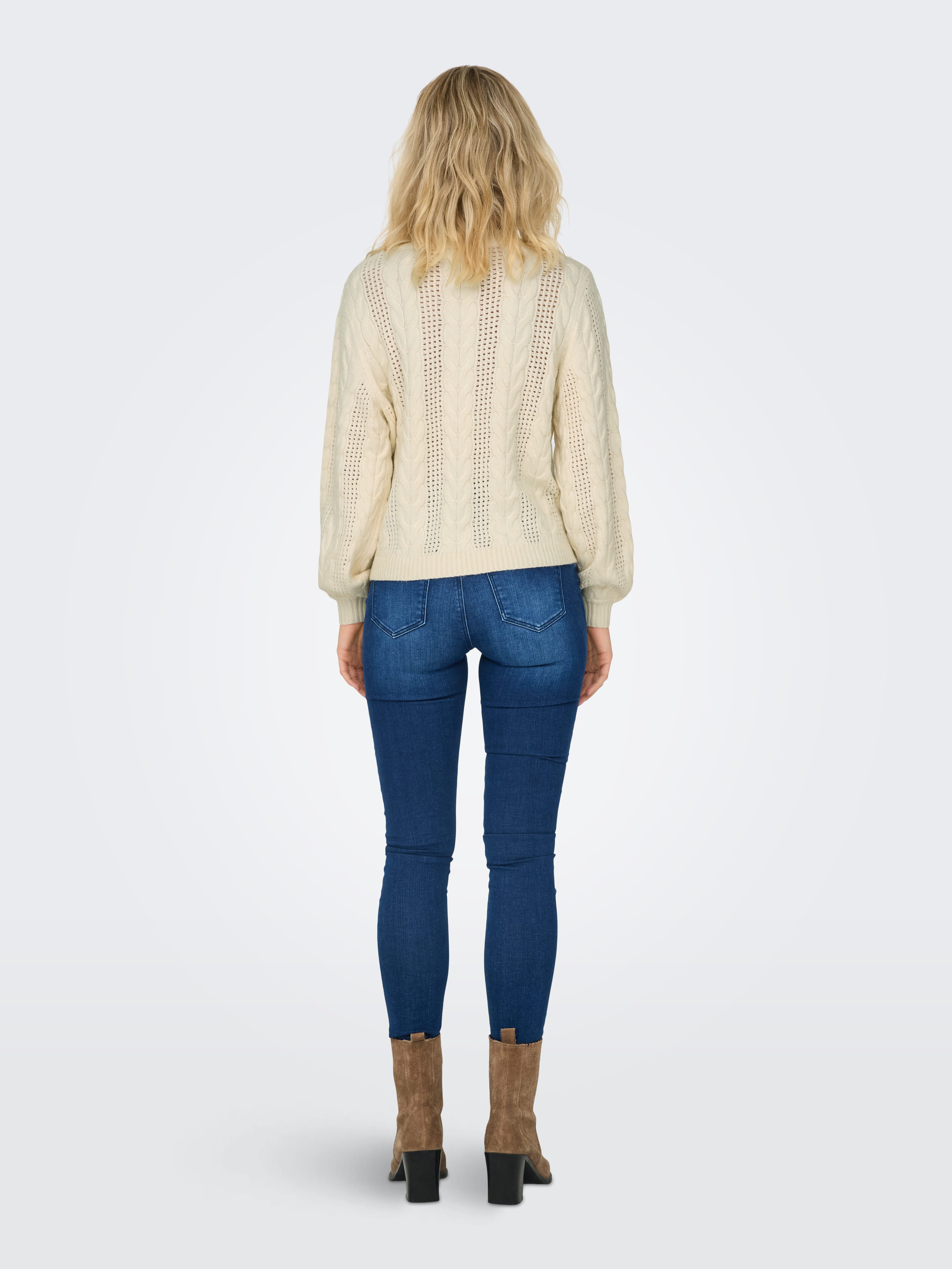 Only Trui met ronde hals ONLRUBINA LS CABLE O-NECK KNT NOOS