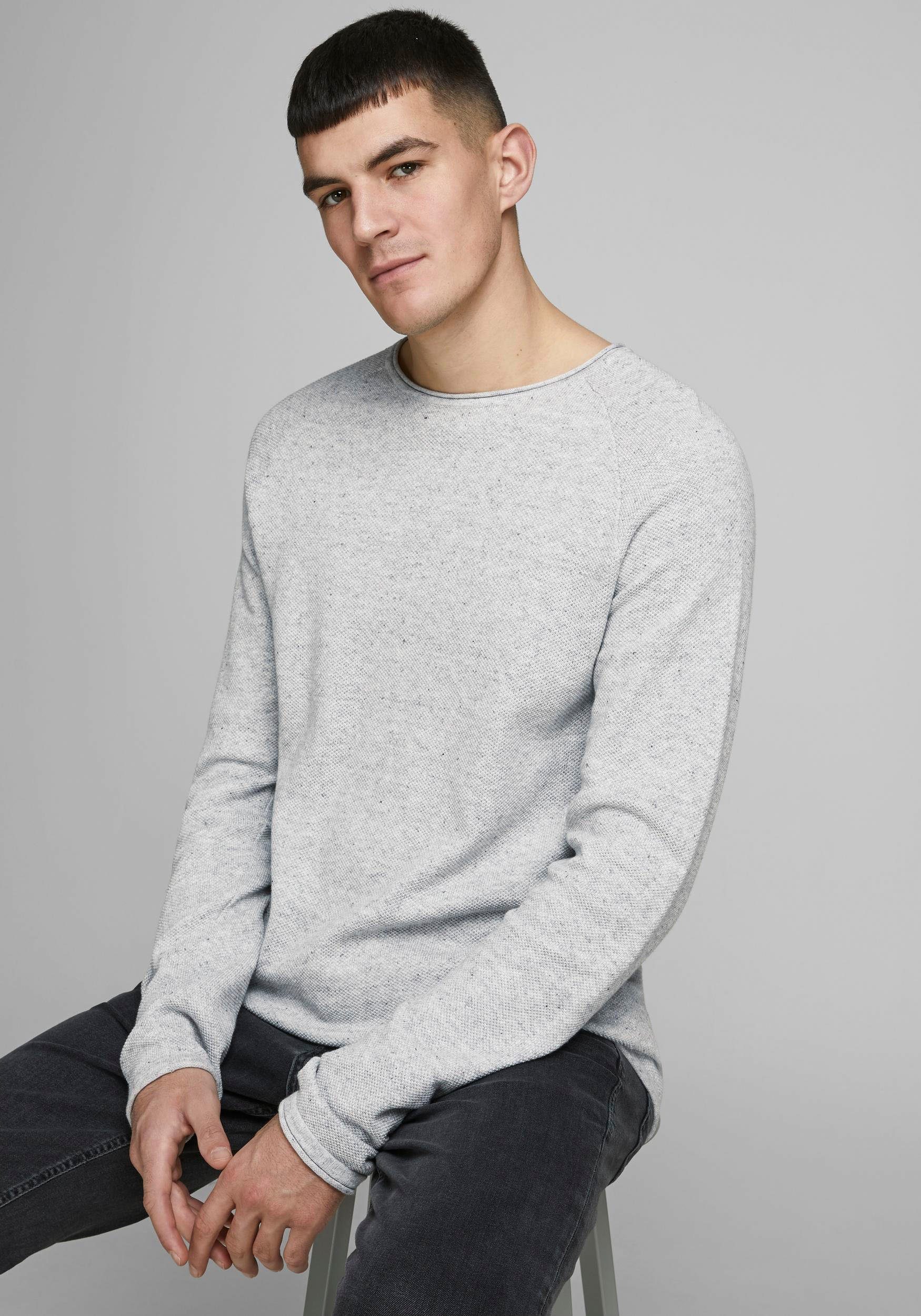 Jack & Jones Trui met ronde hals JJEHILL Effen trui met aangenaam draagcomfort