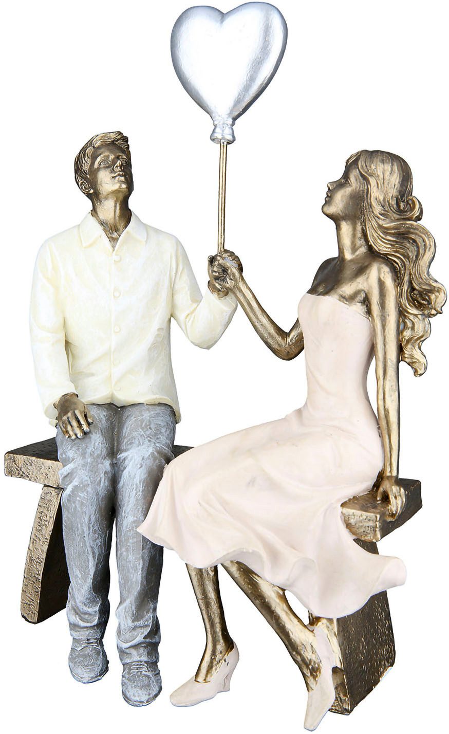 GILDE Decoratief figuur Stel op bank met hart ballon (1 stuk)