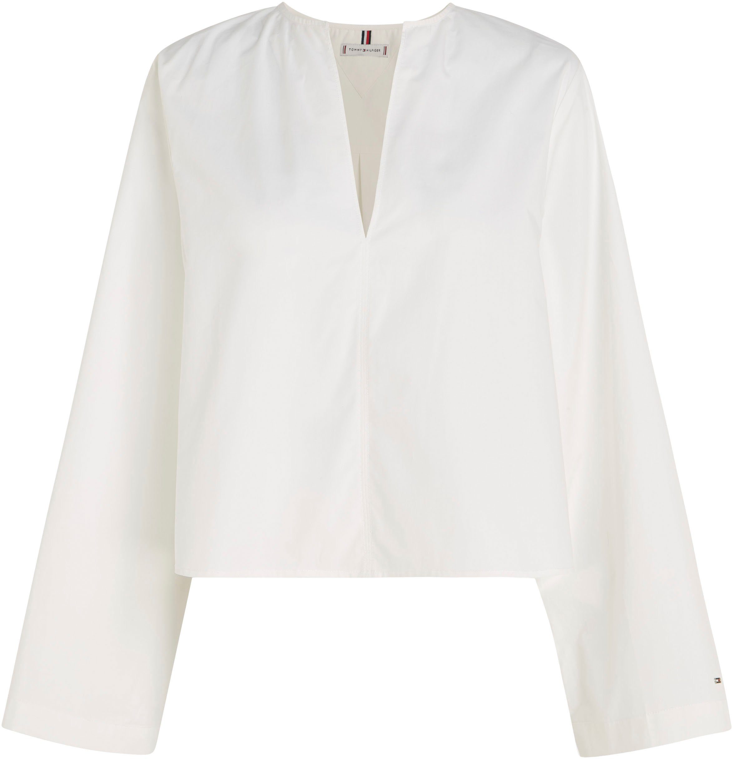 Tommy Hilfiger Blouse met lange mouwen met diepe serafino-halslijn