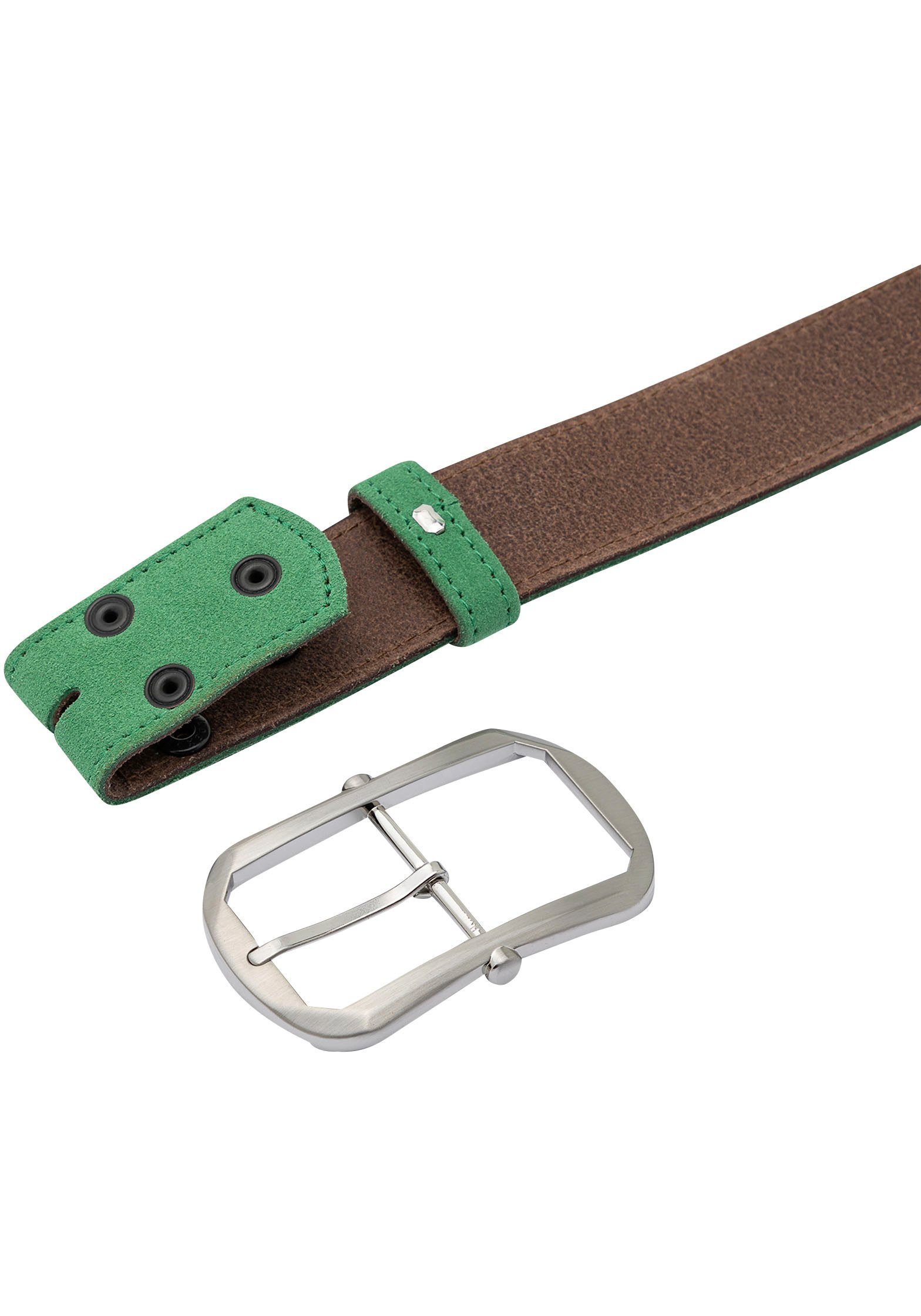 RETTUNGSRING by showroom 019° Leren riem met verwisselbare sluiting "doornsluiting chic gematteerd zilverkleur"