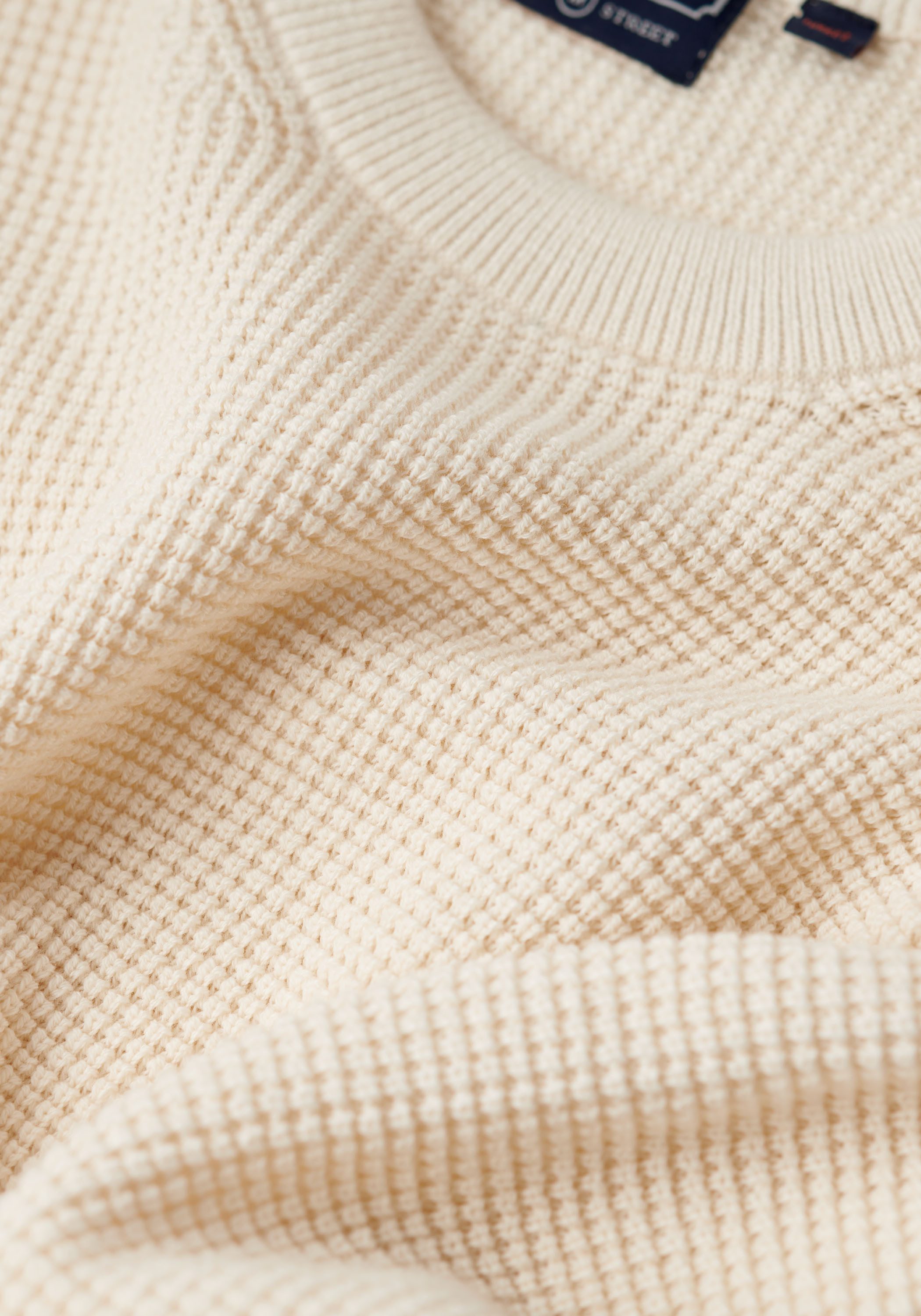 Superdry Gebreide trui TEXTURED CREW KNIT JUMPER met gestructureerd wafelbreipatroon