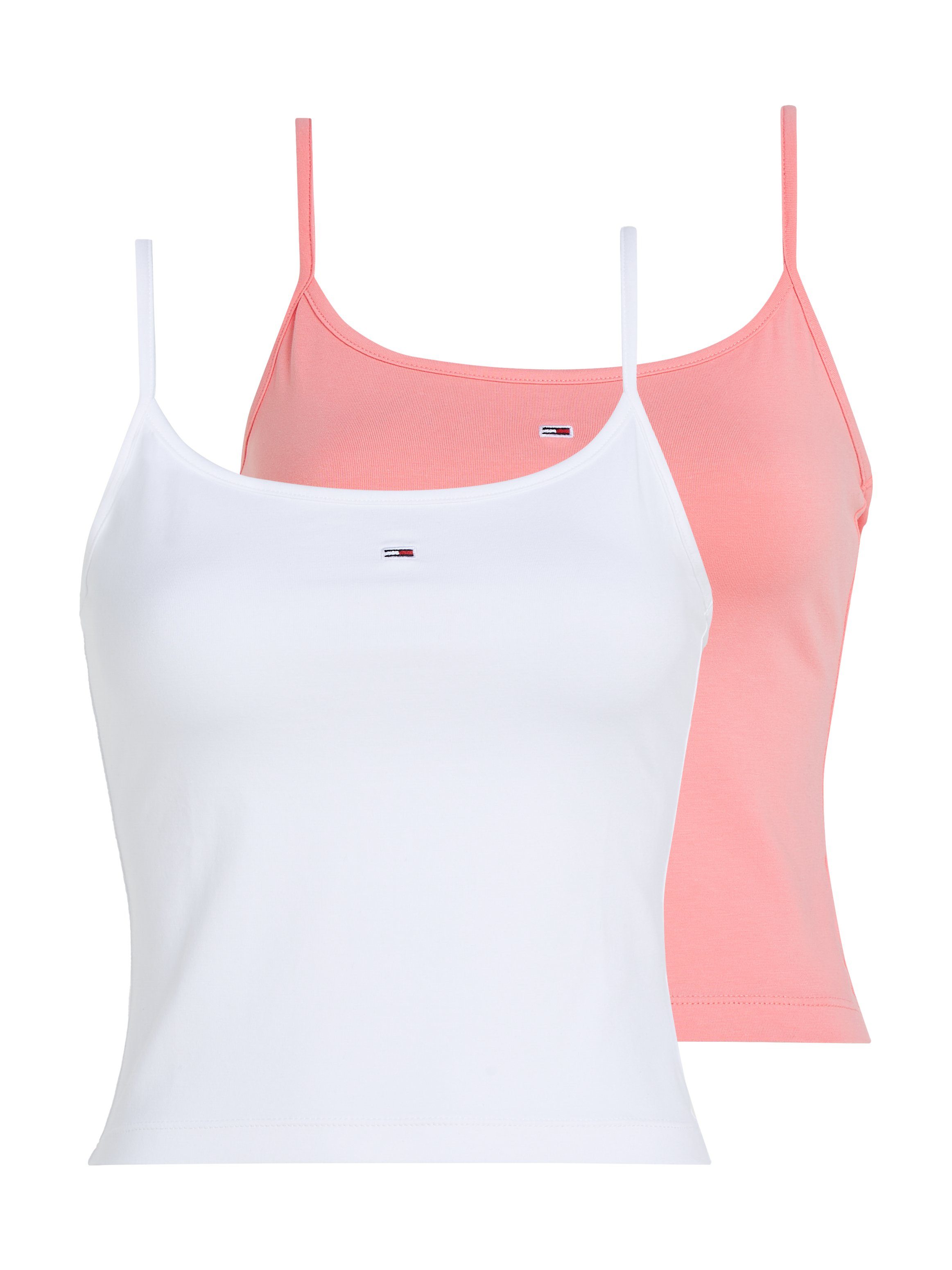 TOMMY JEANS Top met spaghettibandjes TJW 2PACK ESSENTIAL STRAP TOP (set ESSENTIAL Regular Flag Logo TJ Women)