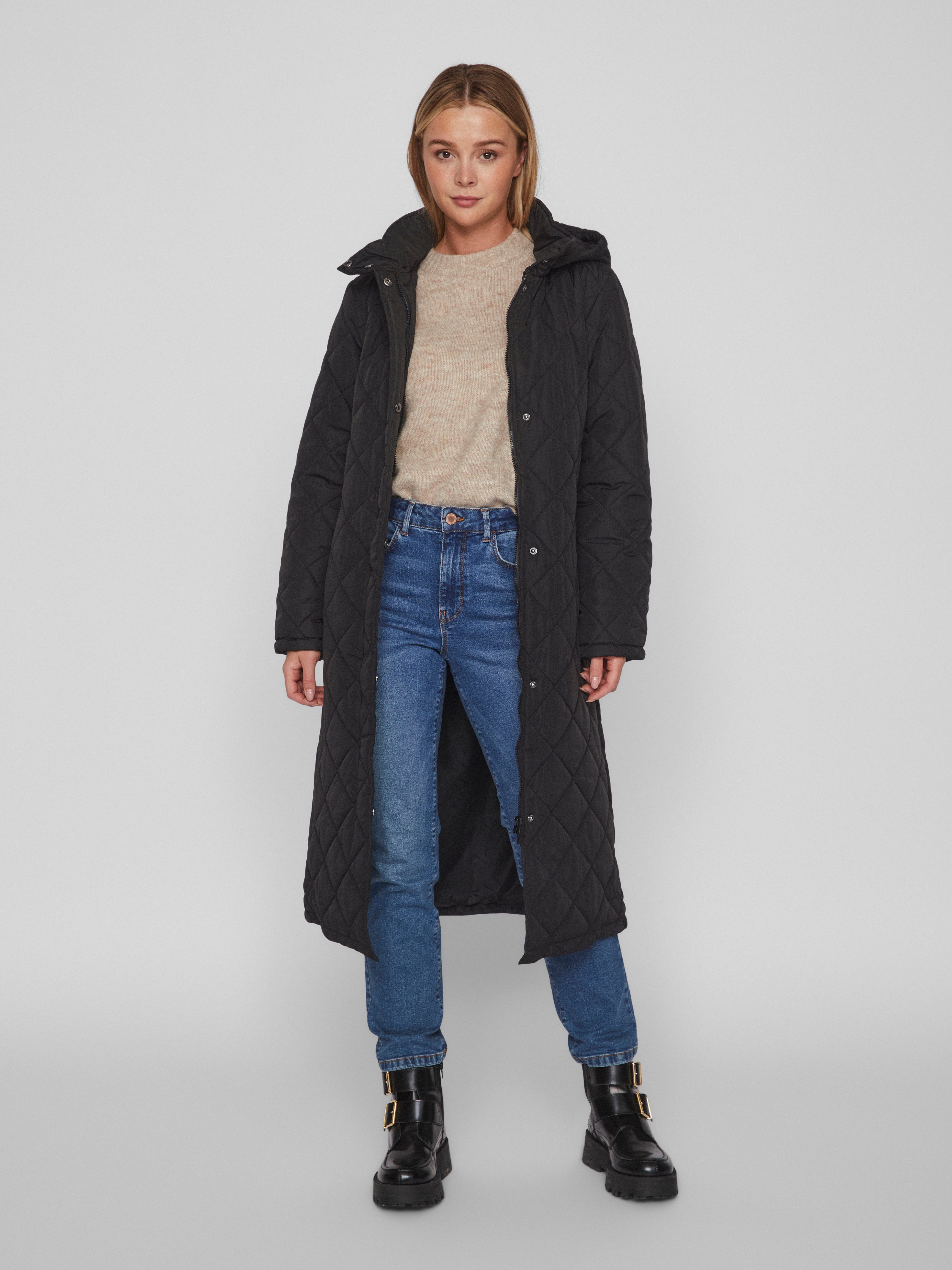 Vila Lange jas van imitatiebont VIKANTE QUILTED L/S COAT - NOOS