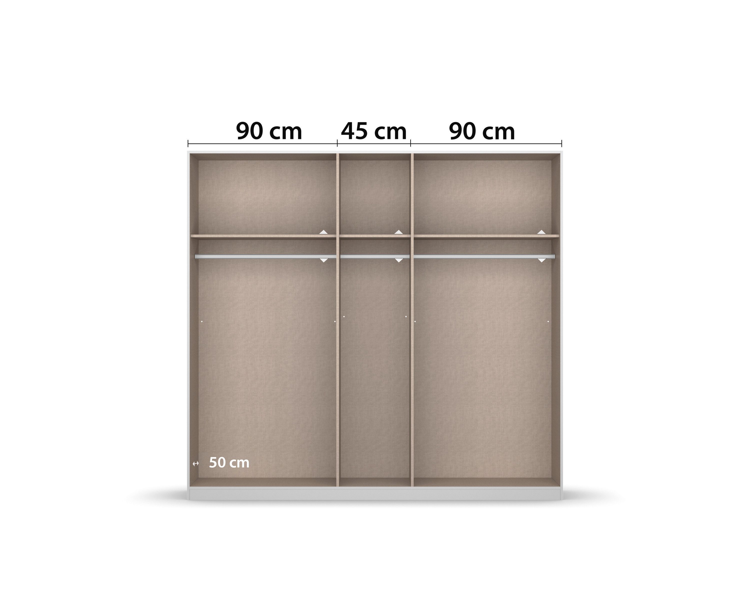 rauch Draaideurkast Kledingkast Kast Garderobe Slaapkamerkast ACERO Middeldeuren met spiegel in moderne loft-look MADE IN GERMANY