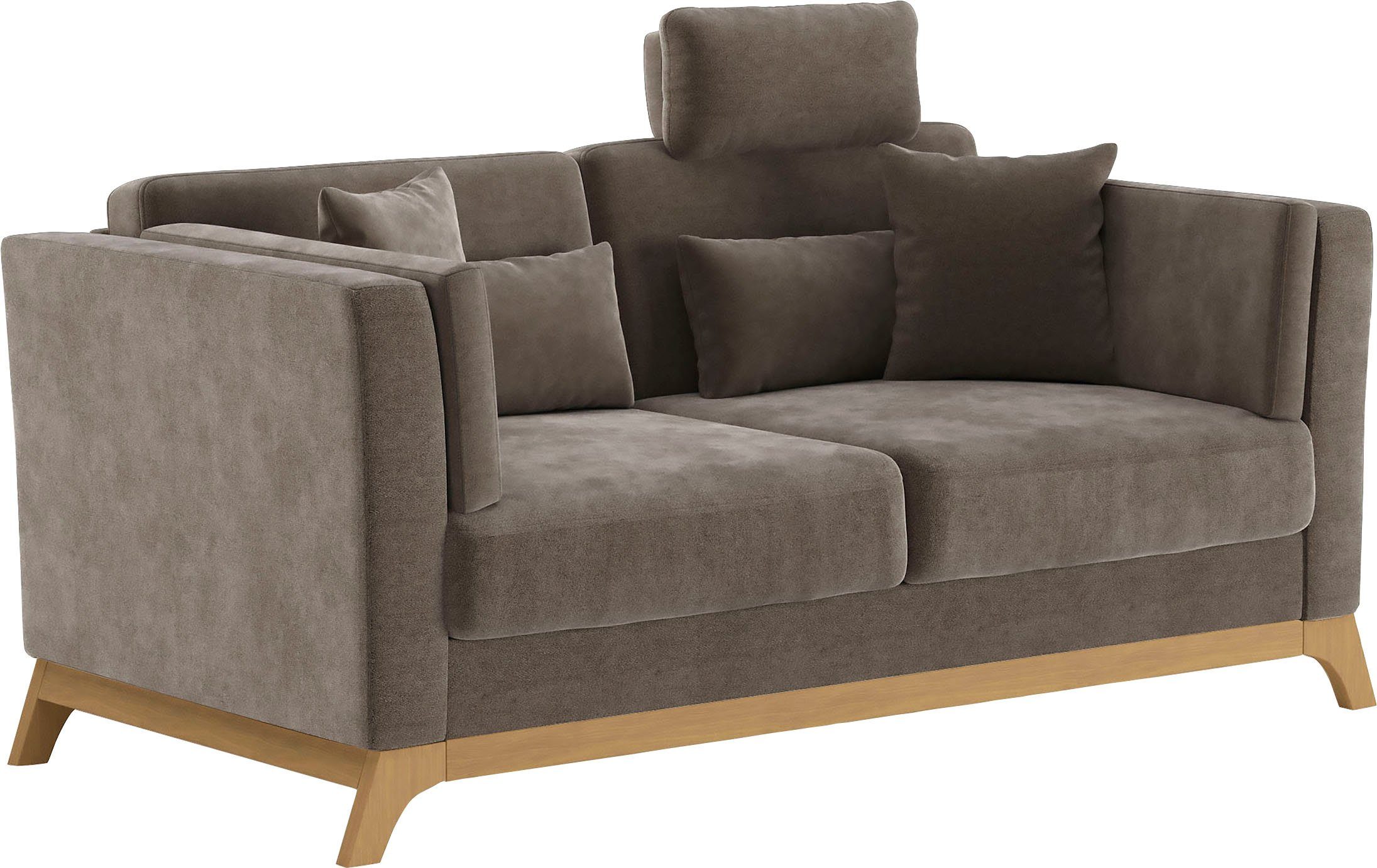 Home affaire 2,5-zitsbank Viva optioneel met houten frame van eikenhout