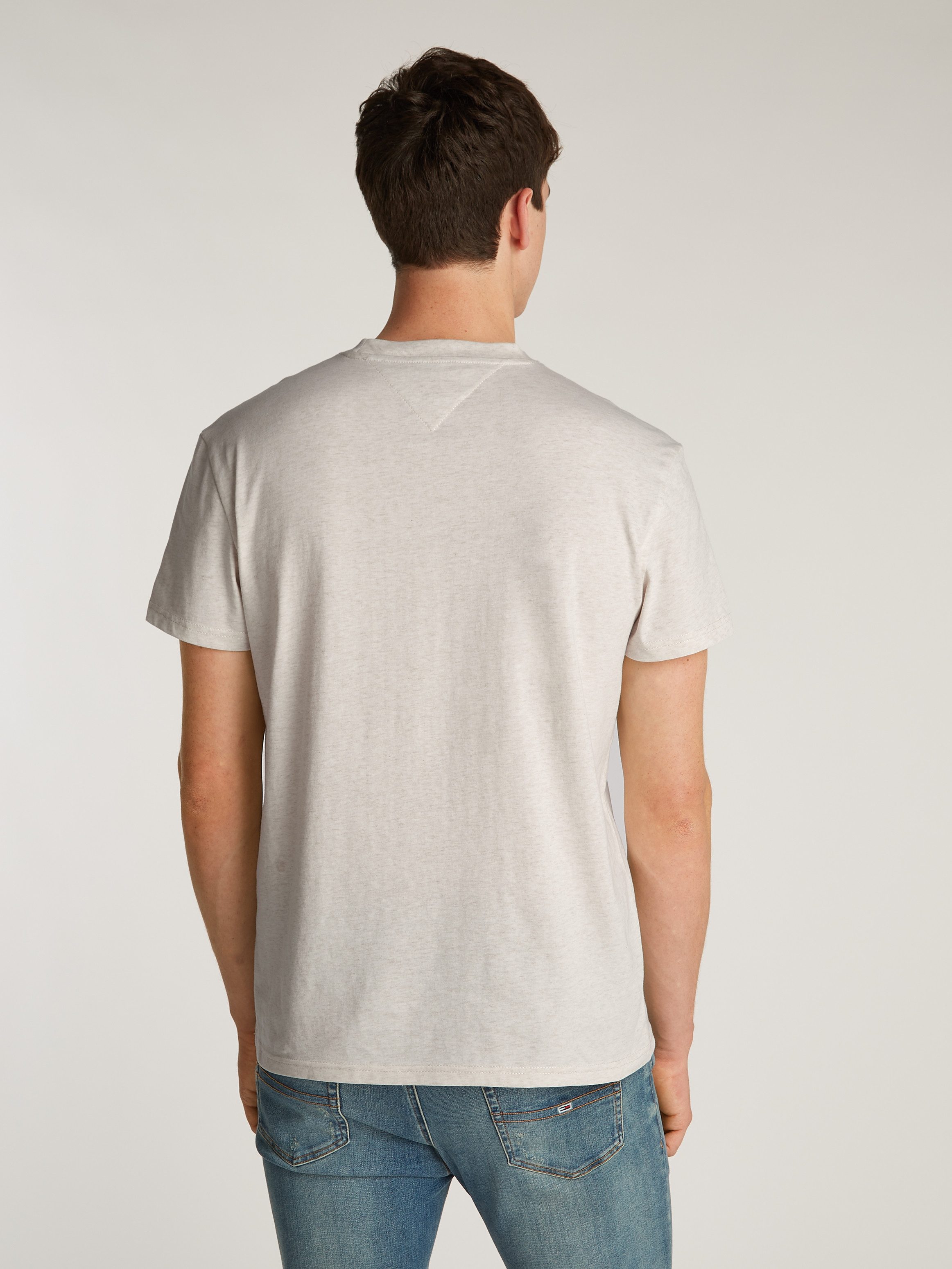 Tommy Jeans Plus Shirt met ronde hals TJM REG LINEAR LOGO TEE EXT in grote maten, logoprint en borduring