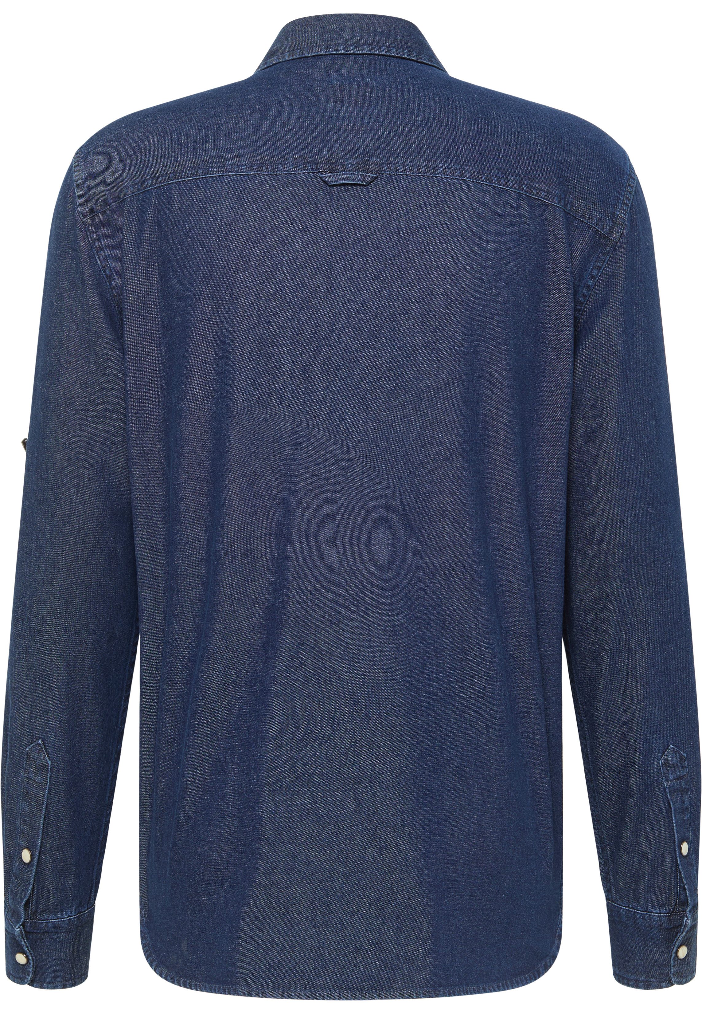 MUSTANG Overhemd met lange mouwen Style Duver Jeanslook met aangebrachte borstzakken