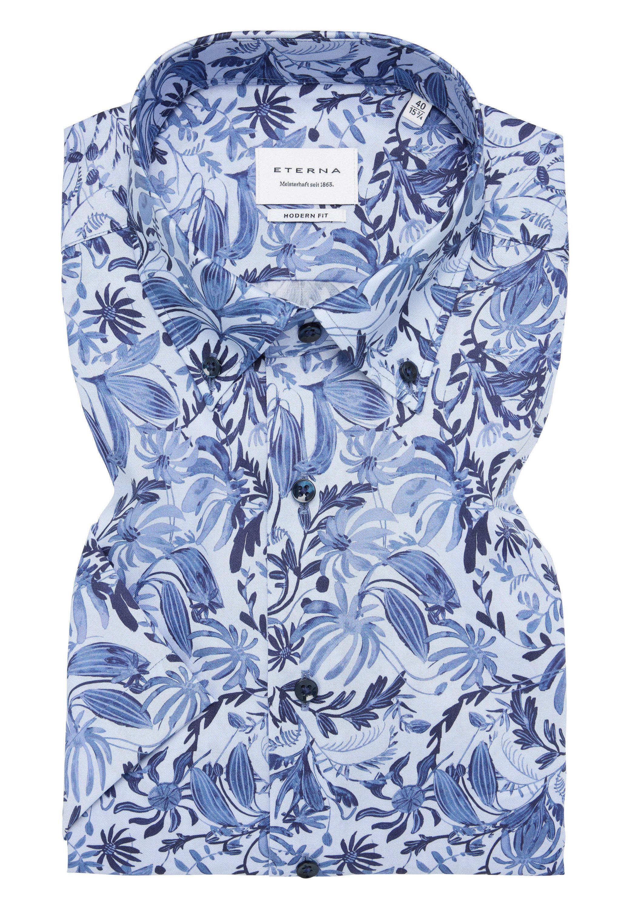 Eterna Overhemd met korte mouwen MODERN FIT NON IRON (strijkvrij)