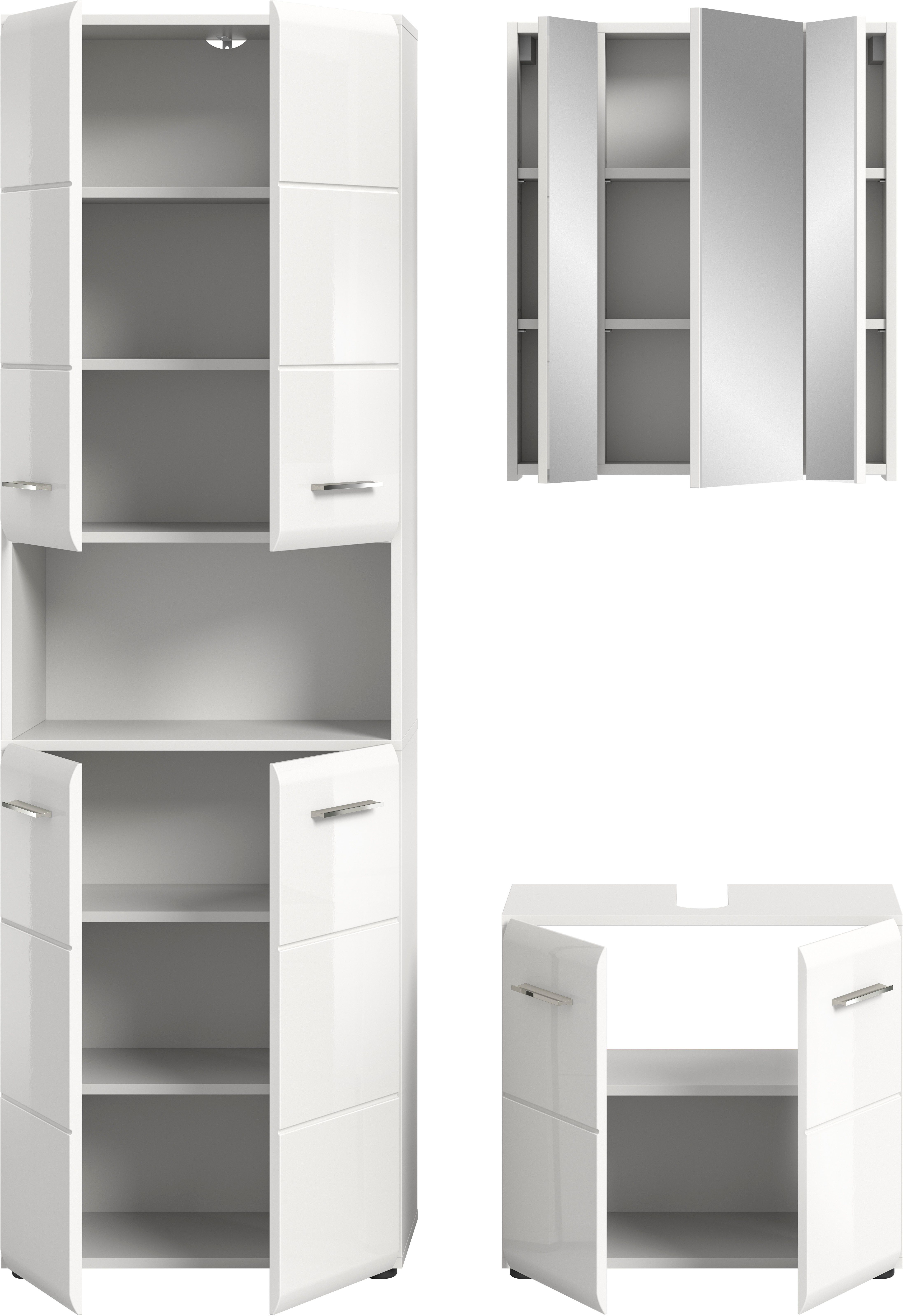 INOSIGN Badmeubelset FLORENZ, TOPSELLER!, 3-delige badcombinatie, hoogwaardige MDF-front