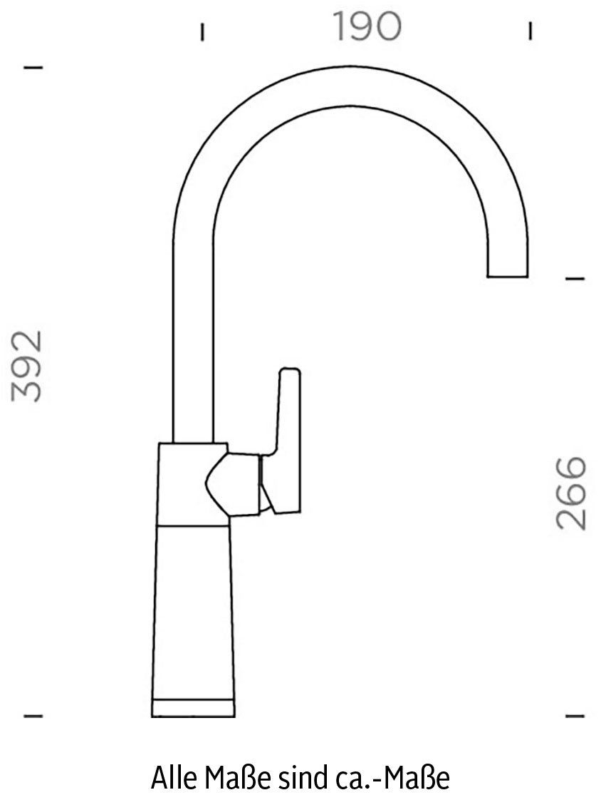 Schock Keukenkraan SC-520 FA Feestuitloop, draaibereik 360°