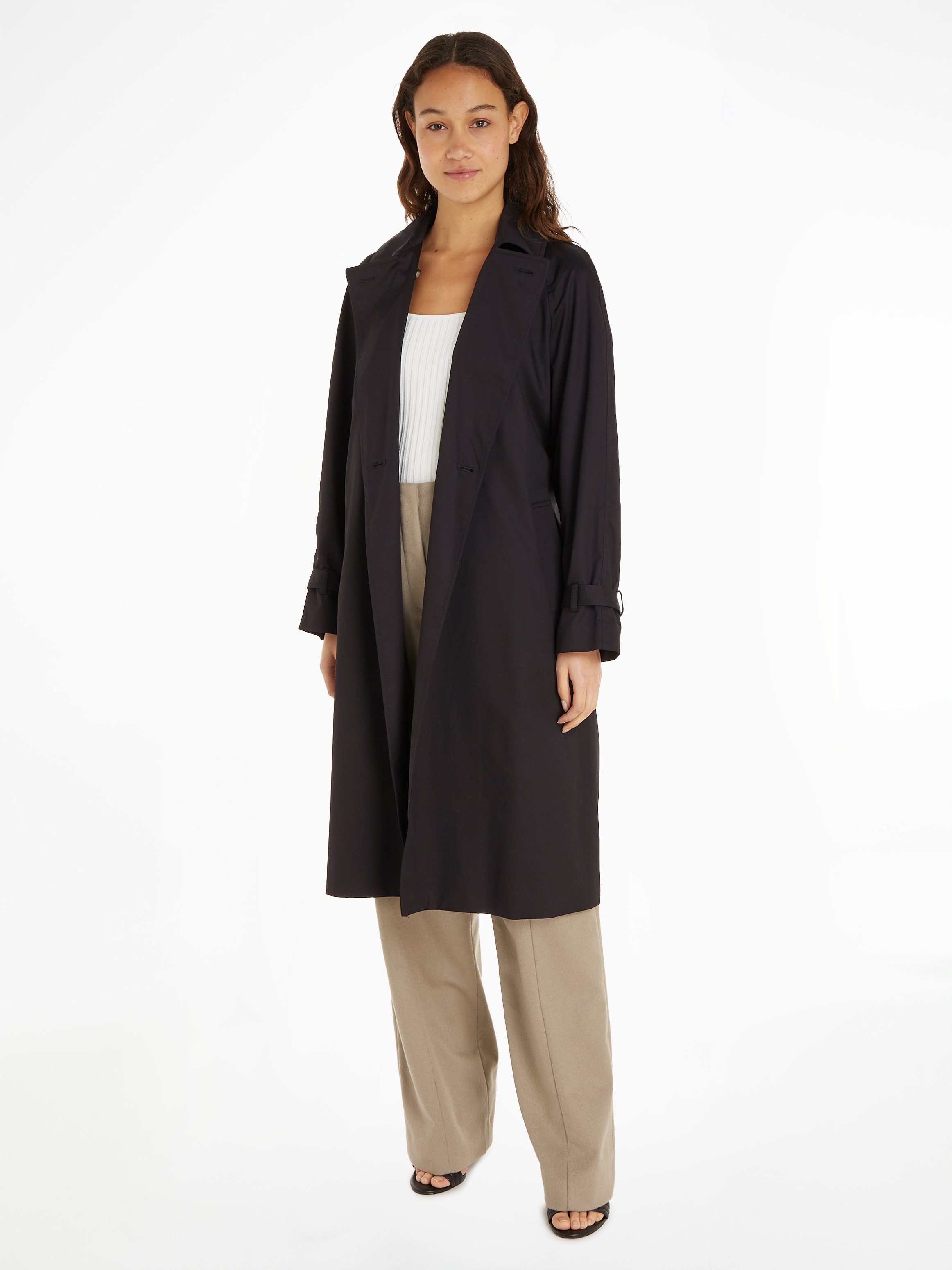 Calvin Klein Outdoorjack ESSENTIAL TRENCH COAT (set, 2 stuks, Met riem)