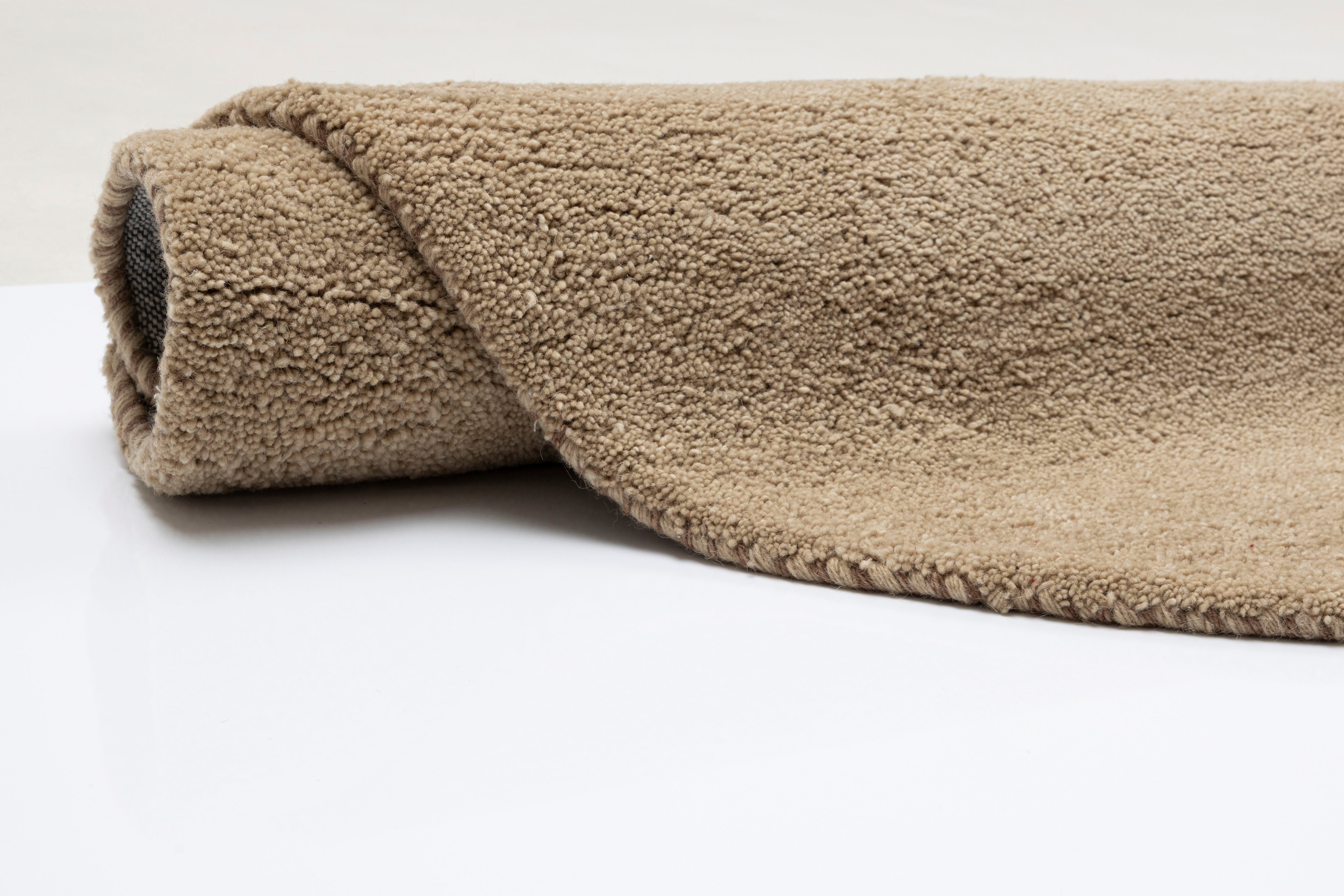 THEKO Wollen kleed Gabbeh uni, Handgeweven vloerkleed, mêlee, zuivere wol, met de hand geweven