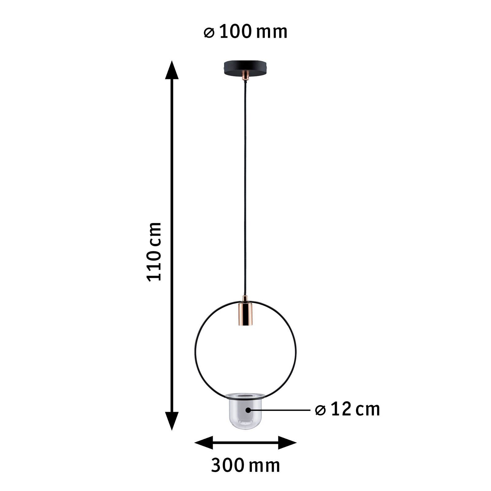 Paulmann Hanglamp Neordic Tasja max. 1x20W Zwart/Koper 230V Metaal (1 stuk)