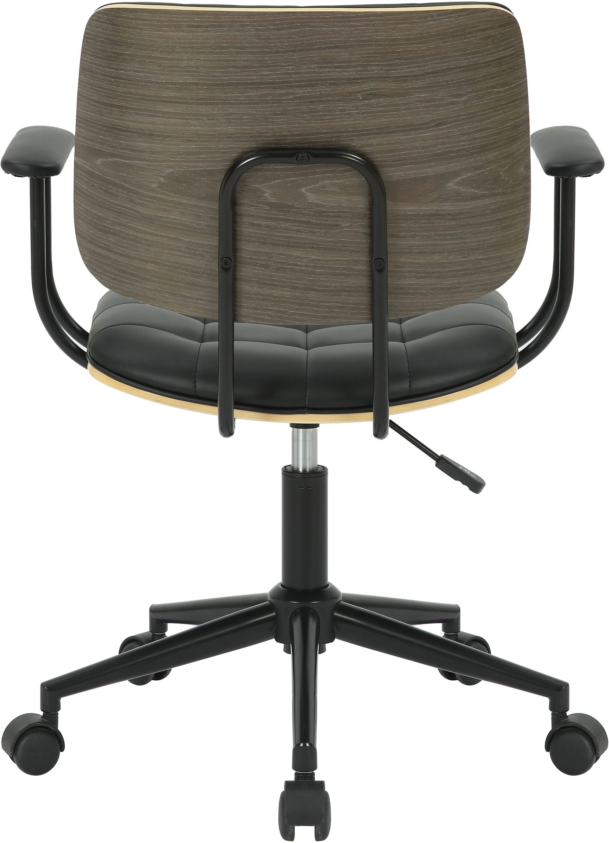 Guido Maria Kretschmer Home&Living Bureaustoel Synne met stiksels, fineerhout, stille wielen, moderne retrolook