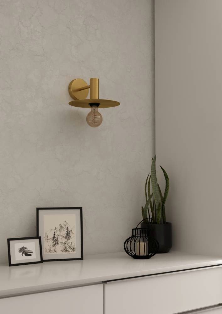 EGLO Wandlamp ESCANDELL Wandlamp, ganglamp van metaal in geborsteld messing, E27 fitting (1 stuk)