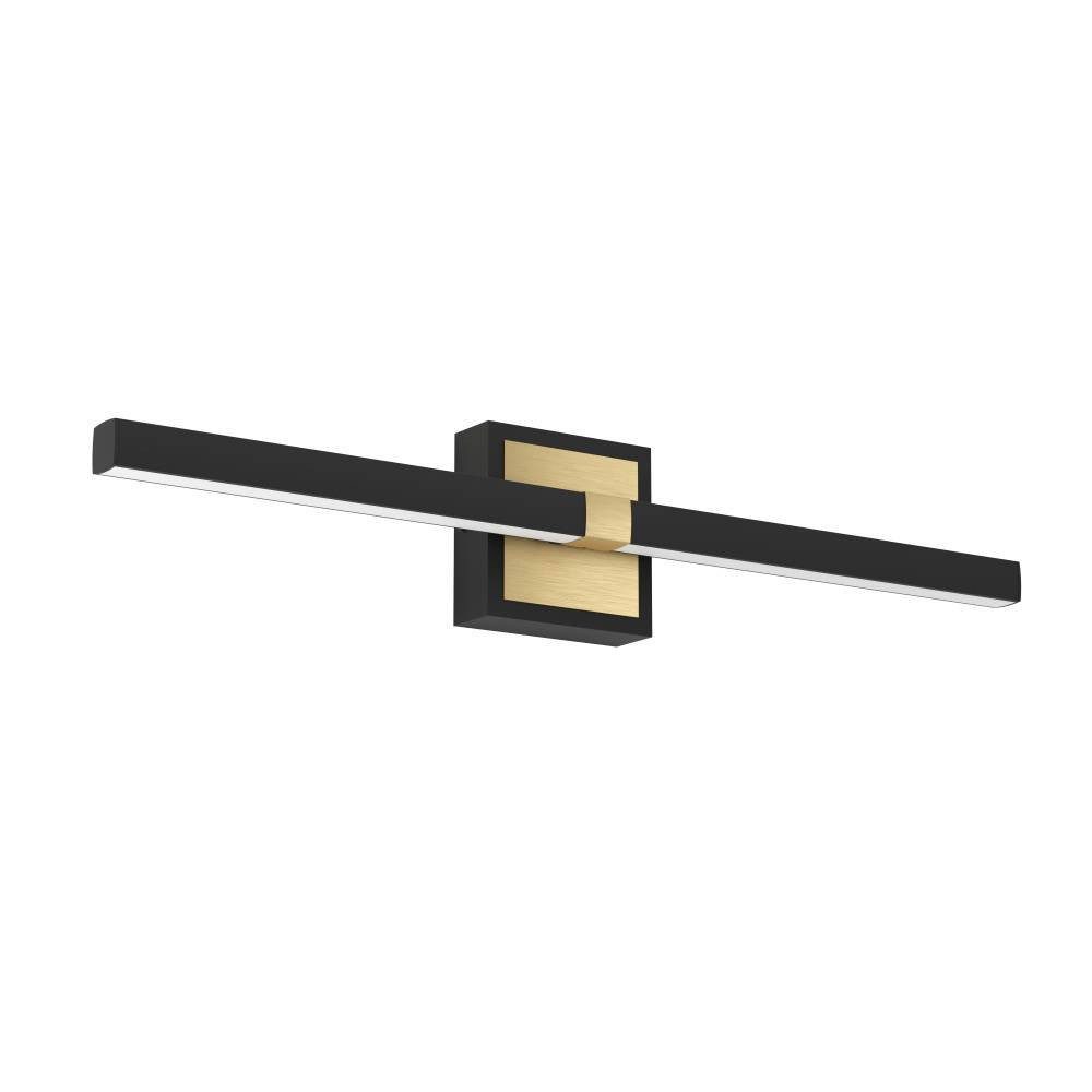 EGLO Wandlamp PEGUERA Spiegellamp, spiegellamp, metaal, zwart en messing, IP44, 60 cm (1 stuk)