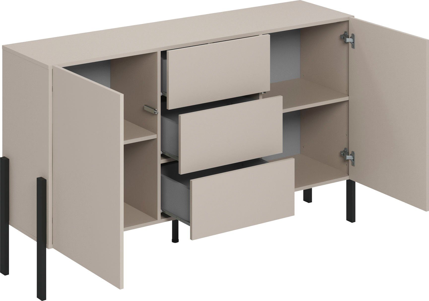 INOSIGN Dressoir Jukon, breedte 150 of 180 cm, moderne grepless commode