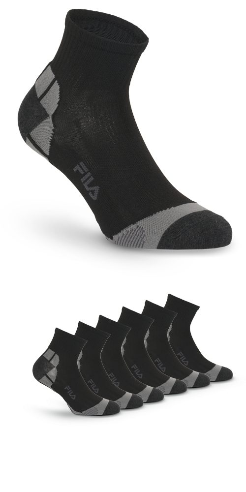 Fila Sneakersokken met logo-opschrift (6 paar) unisex sokken maat 35-38 zwart