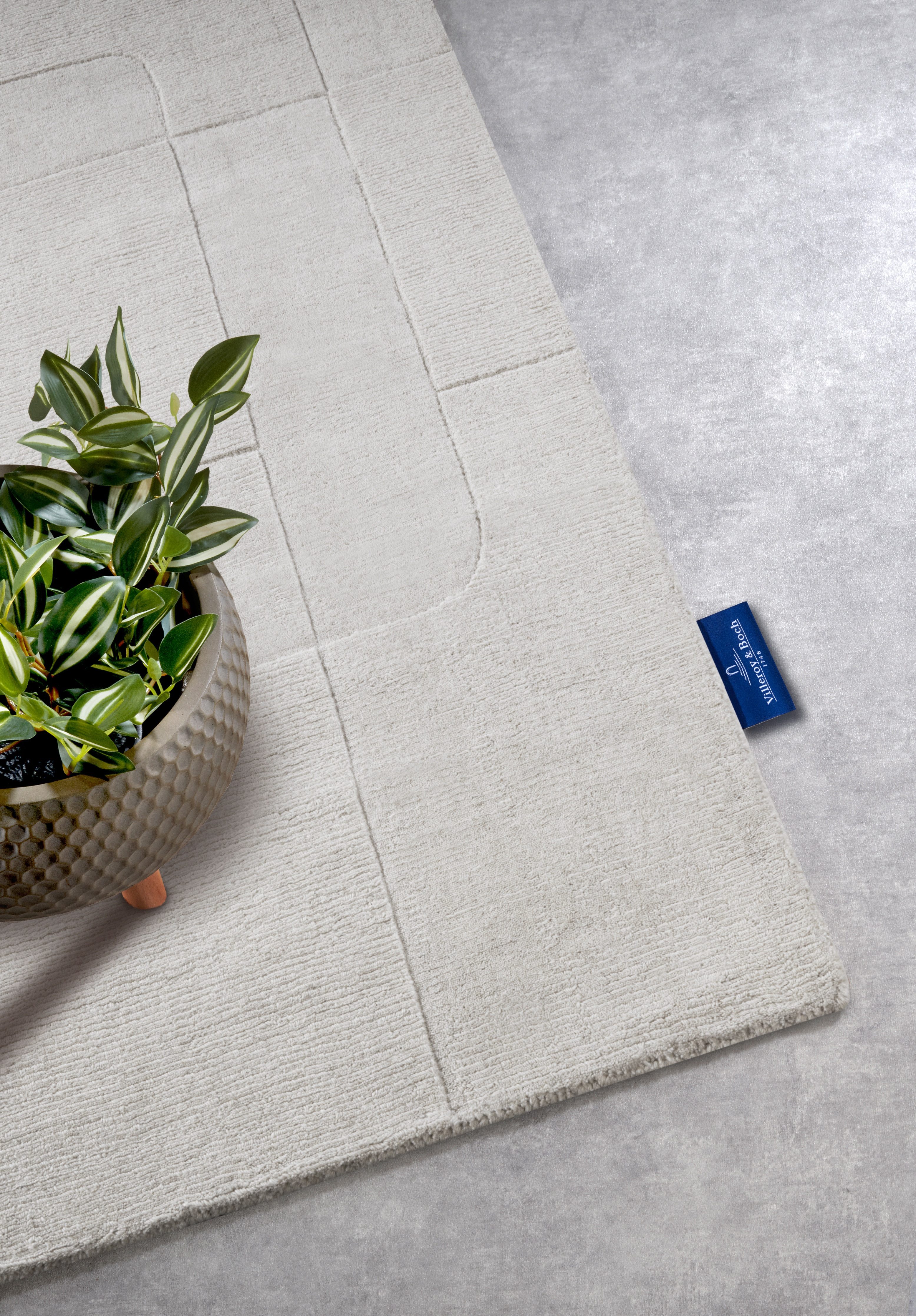 Villeroy & Boch Wollen kleed Charlotte Loper, handgeweven, wol, natuur, loper, woonkamer, geometrie