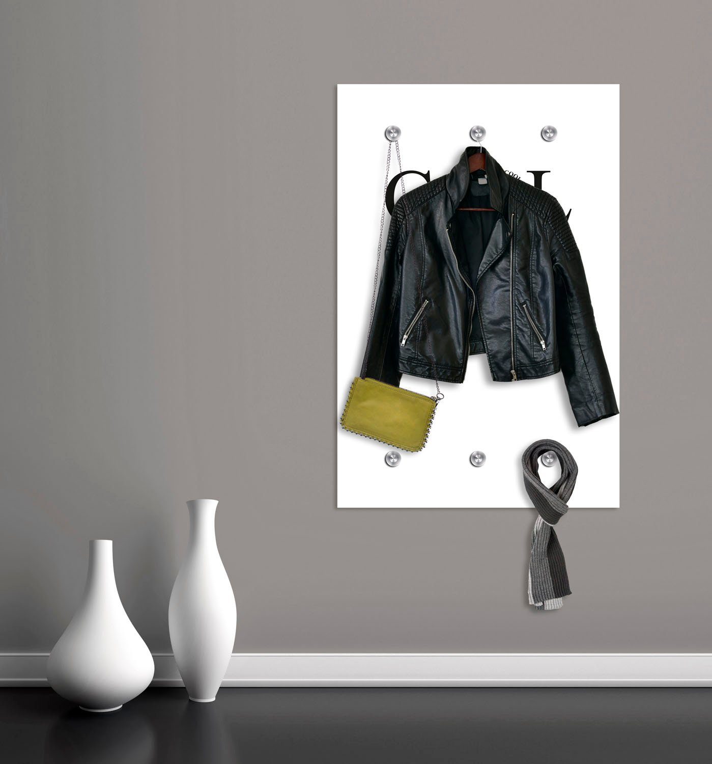 queence Kapstok Blauw met 6 haken, 80 x 120 cm