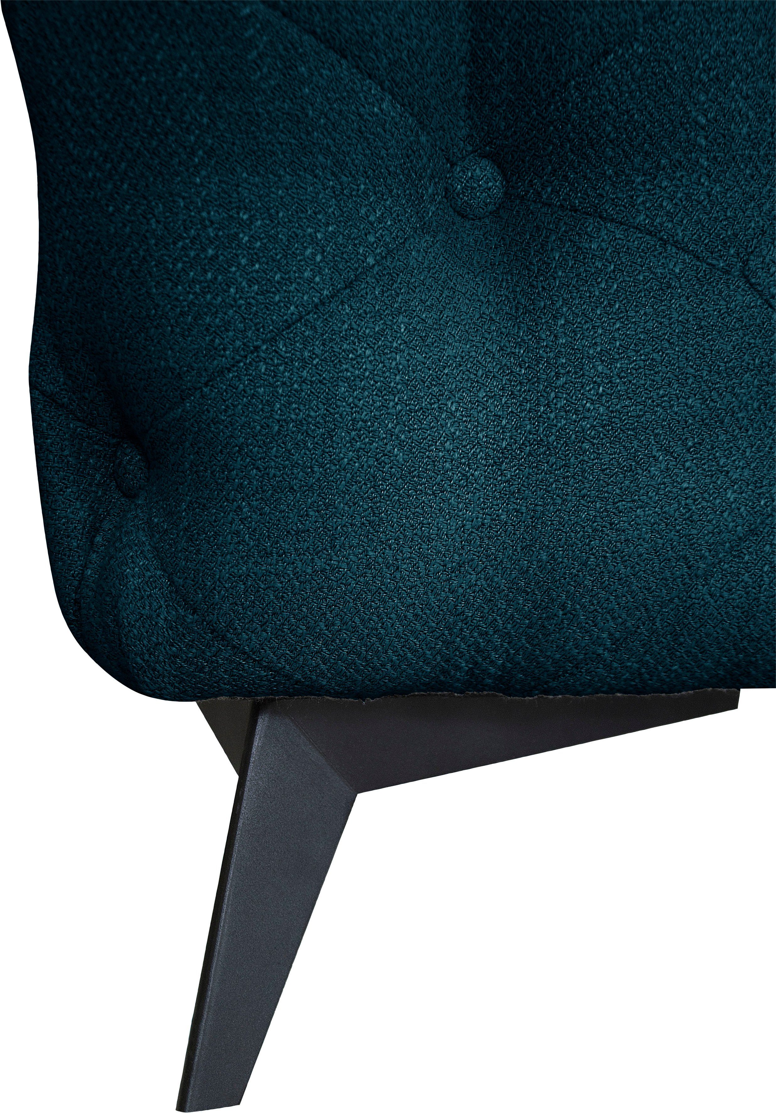 Leonique Chesterfield-bank Glynis L-vorm luxueuze capitonnage, moderne chesterfield look, kleur van de poten ter keuze