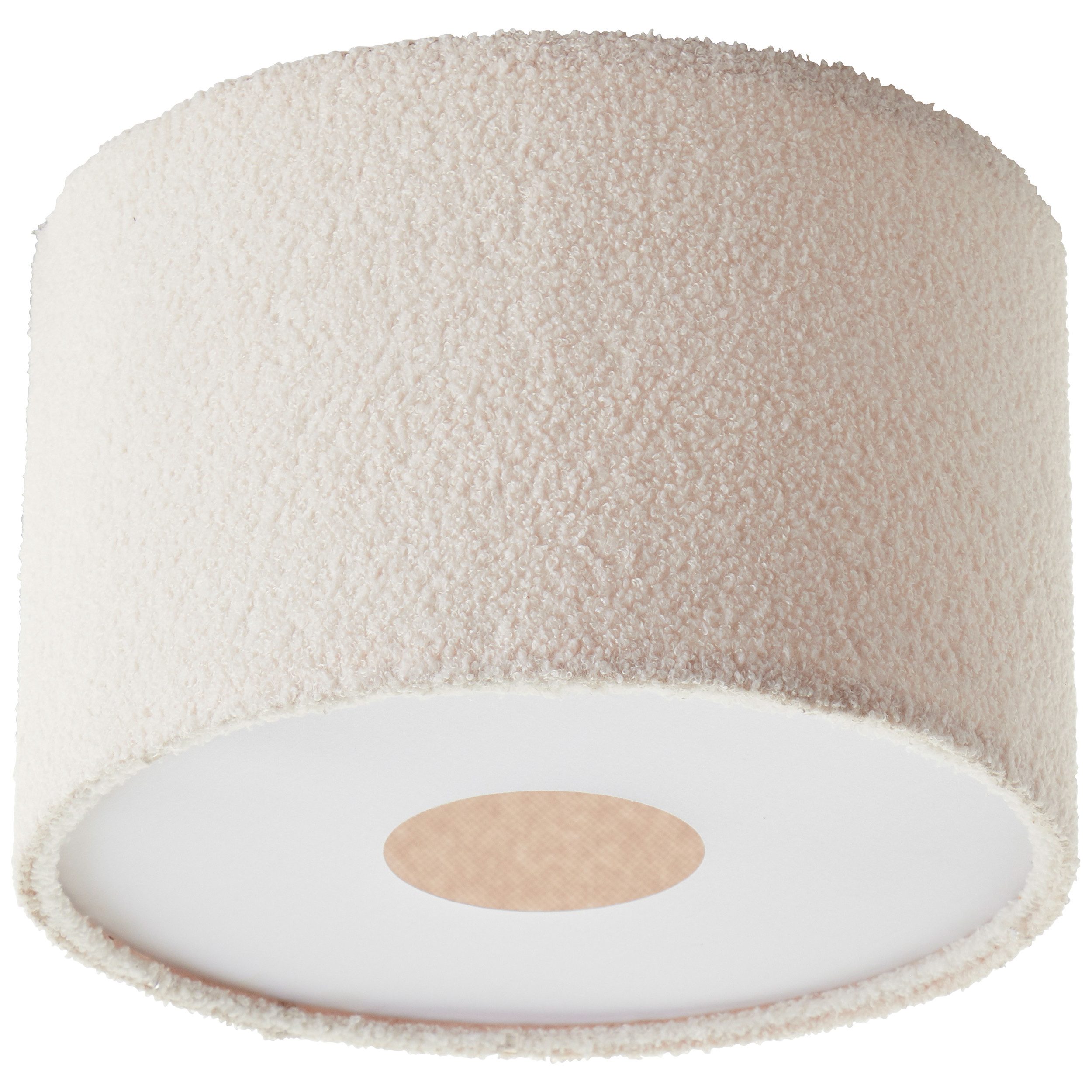 Brilliant Leuchten Plafondlamp Teddy zachte teddy stof, 24 x 35 cm, 2 x e27, textiel, beige