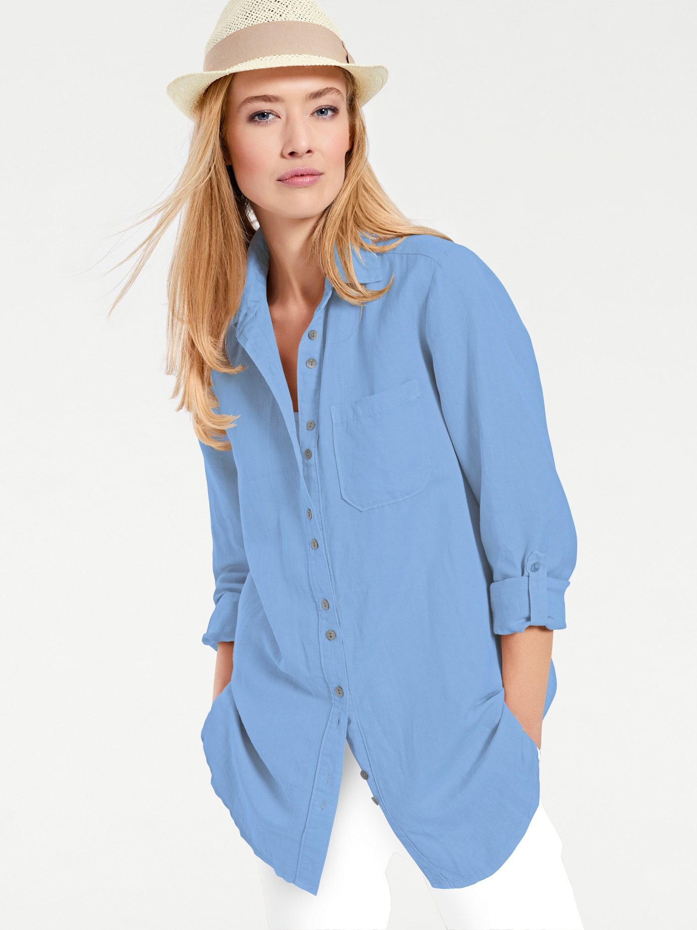 heine Lange blouse dames lange blouses maat 48 blauw