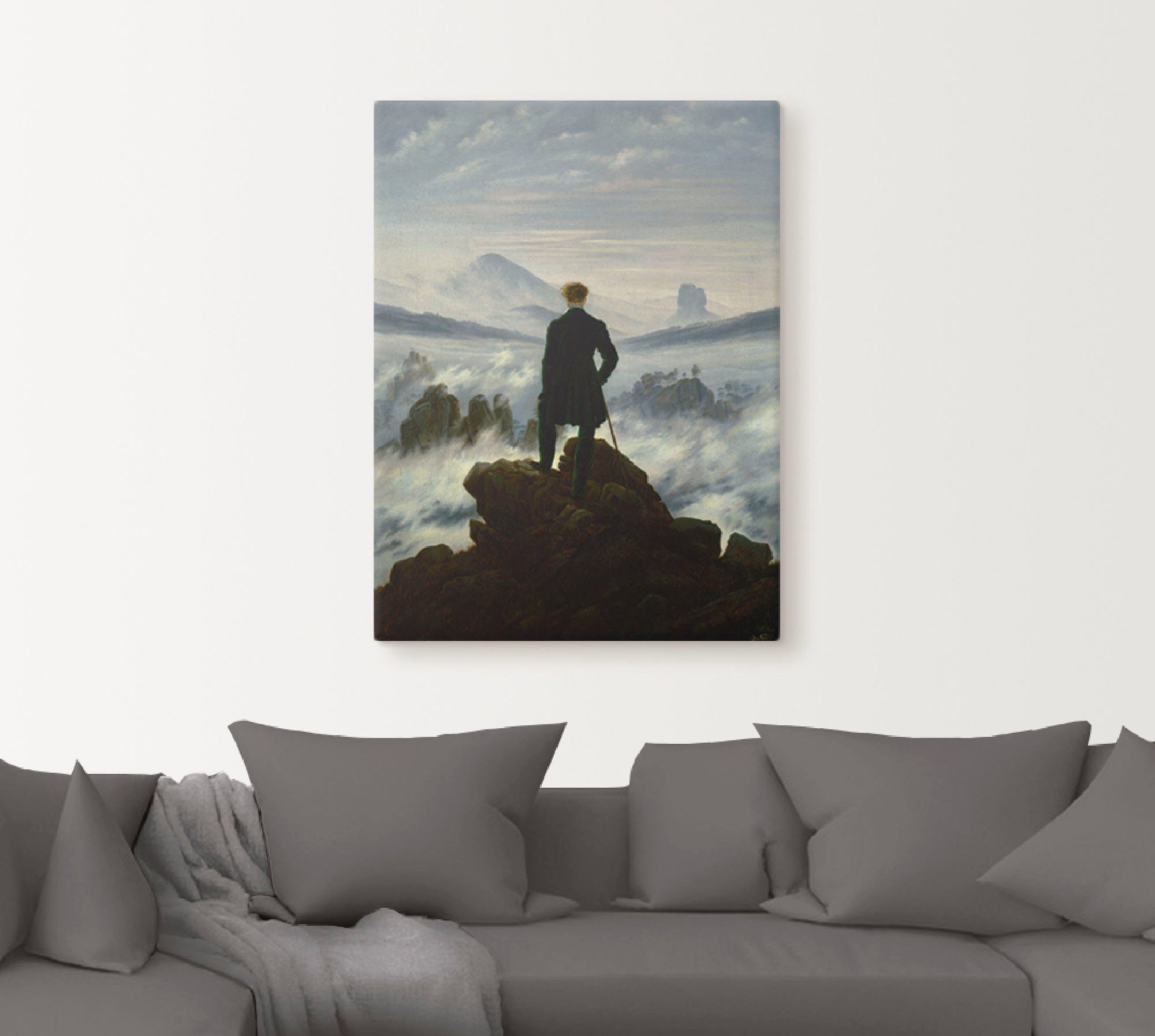Artland Artprint De wandelaar boven de Nevelzee, ca. 1818 als artprint op linnen, poster in verschillende formaten maten