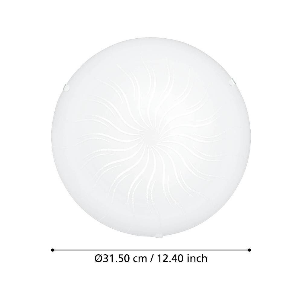 EGLO Plafondlamp MARGITTA 1 plafondlamp, wit, granille-kristallen, woonkamerlamp Led plafondlamp, Lamp voor de woonkamer, slaapkamerlamp, Ø 31,5 cm (1 stuk)