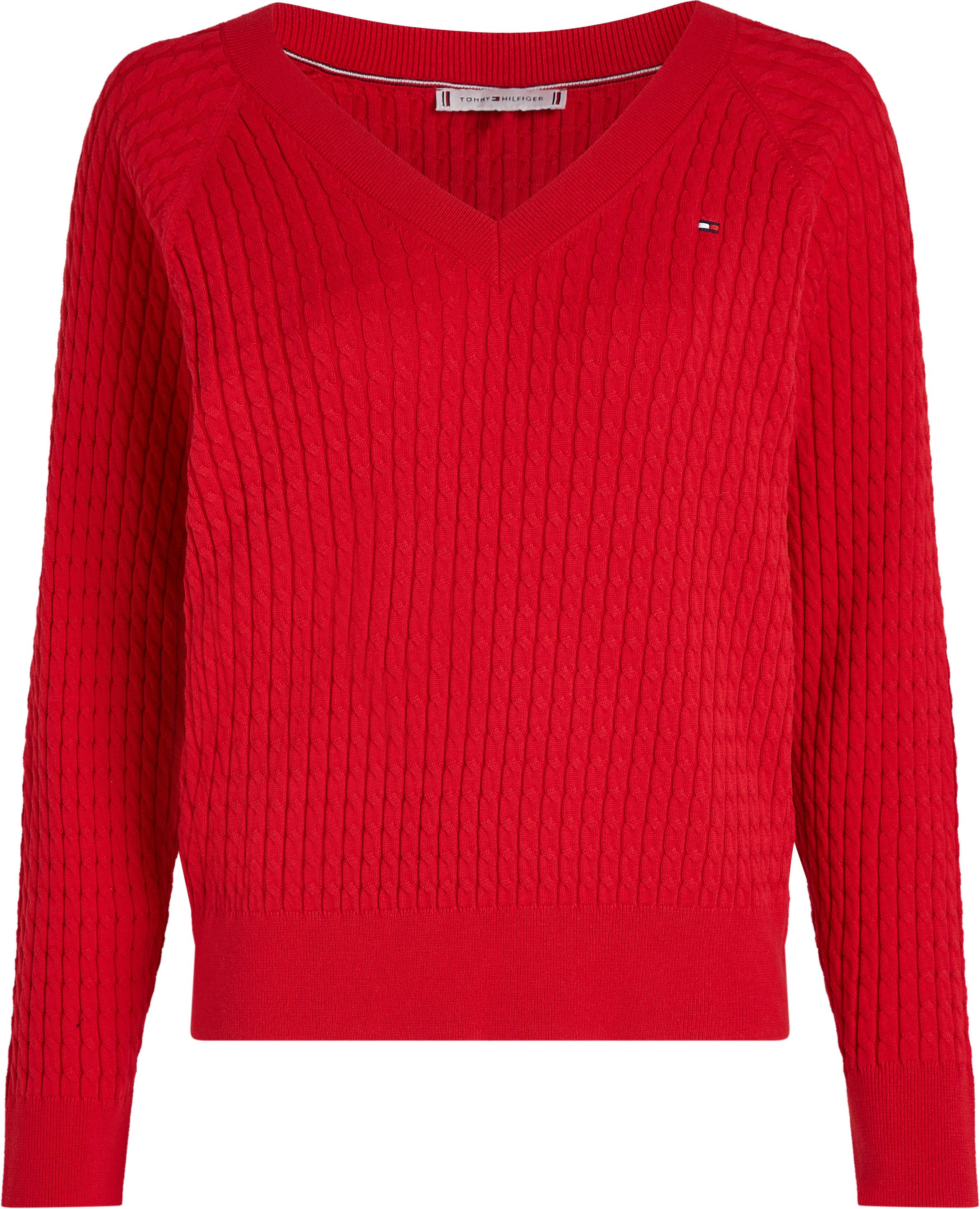 Tommy Hilfiger Gebreide trui CO CABLE V-NK SWEATER