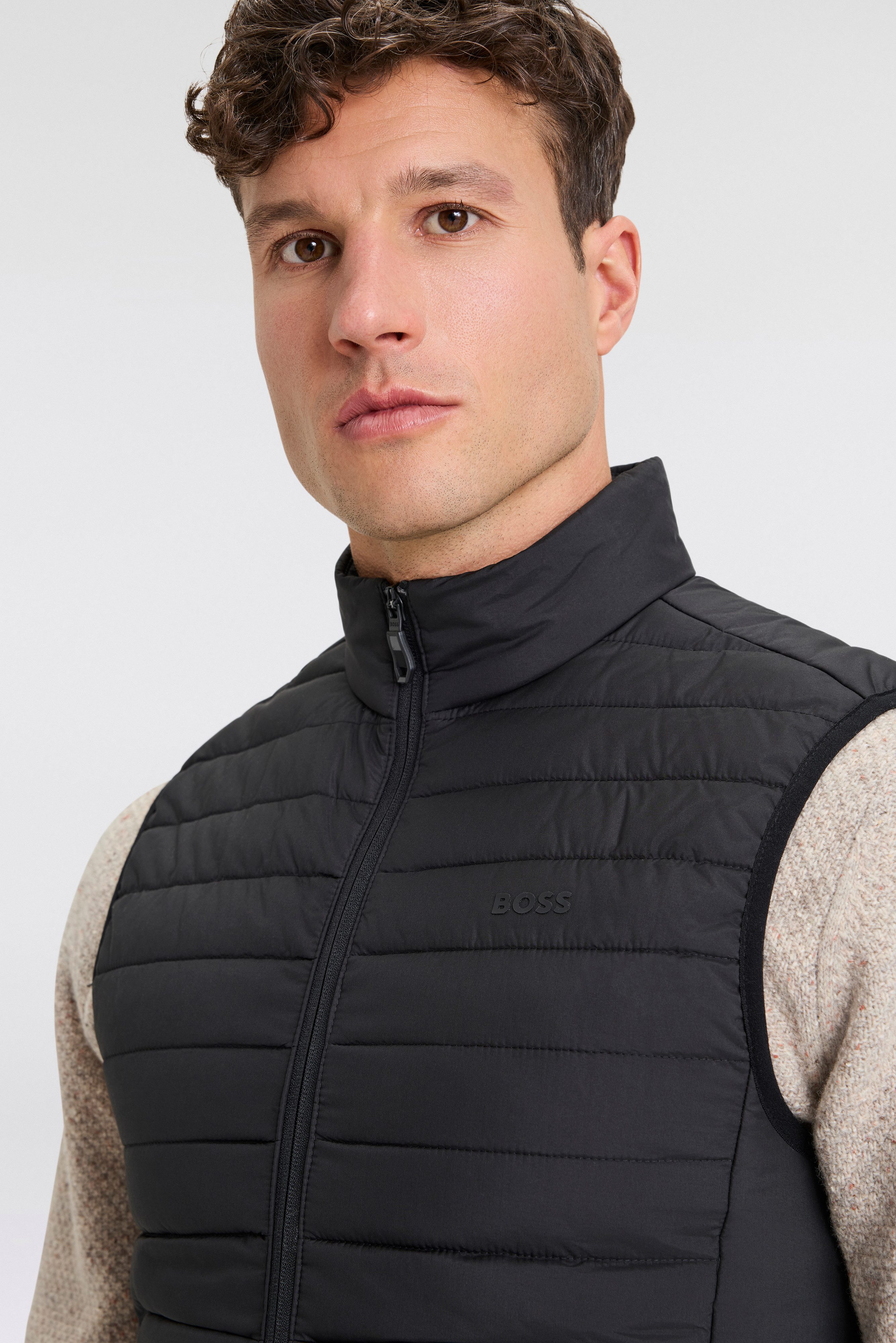 BOSS GREEN Bodywarmer V Thor met opstaande kraag