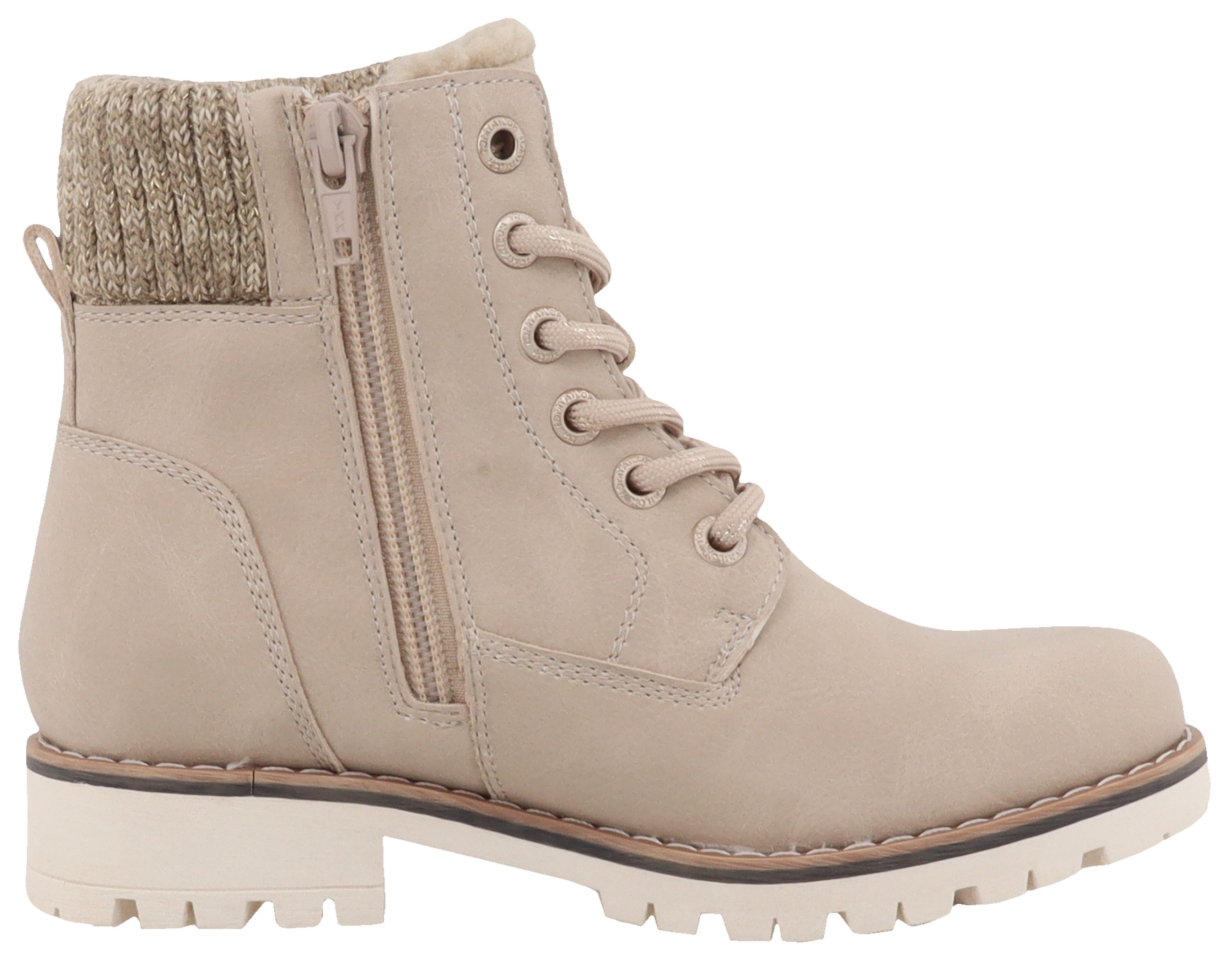 Tom Tailor Winterlaarzen blokhak, veterschoenen, veterschoen met binnenrits
