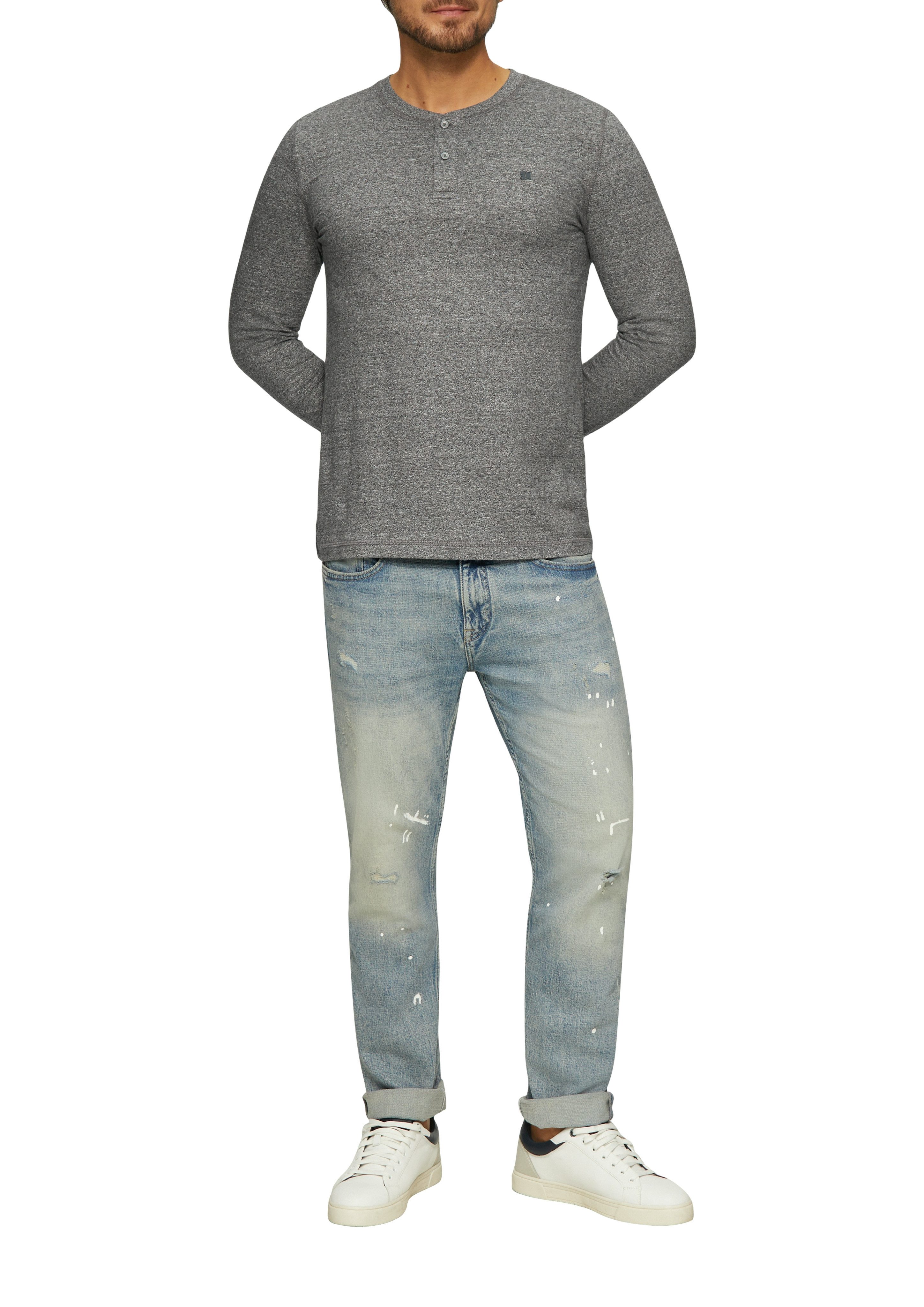 s.Oliver Henleyshirt met henleyskraag