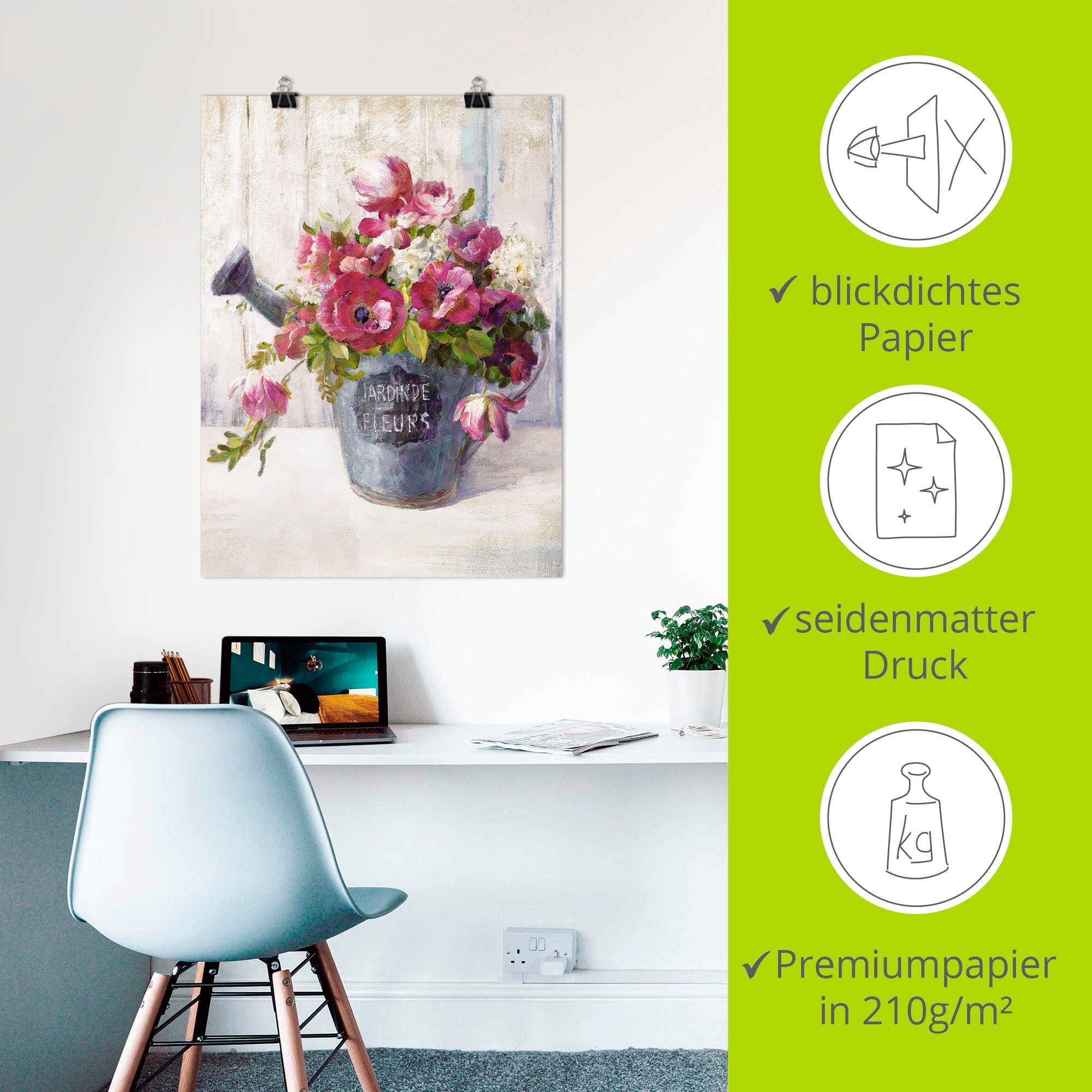 Artland Artprint Bloemen II als artprint op linnen, poster in verschillende formaten maten