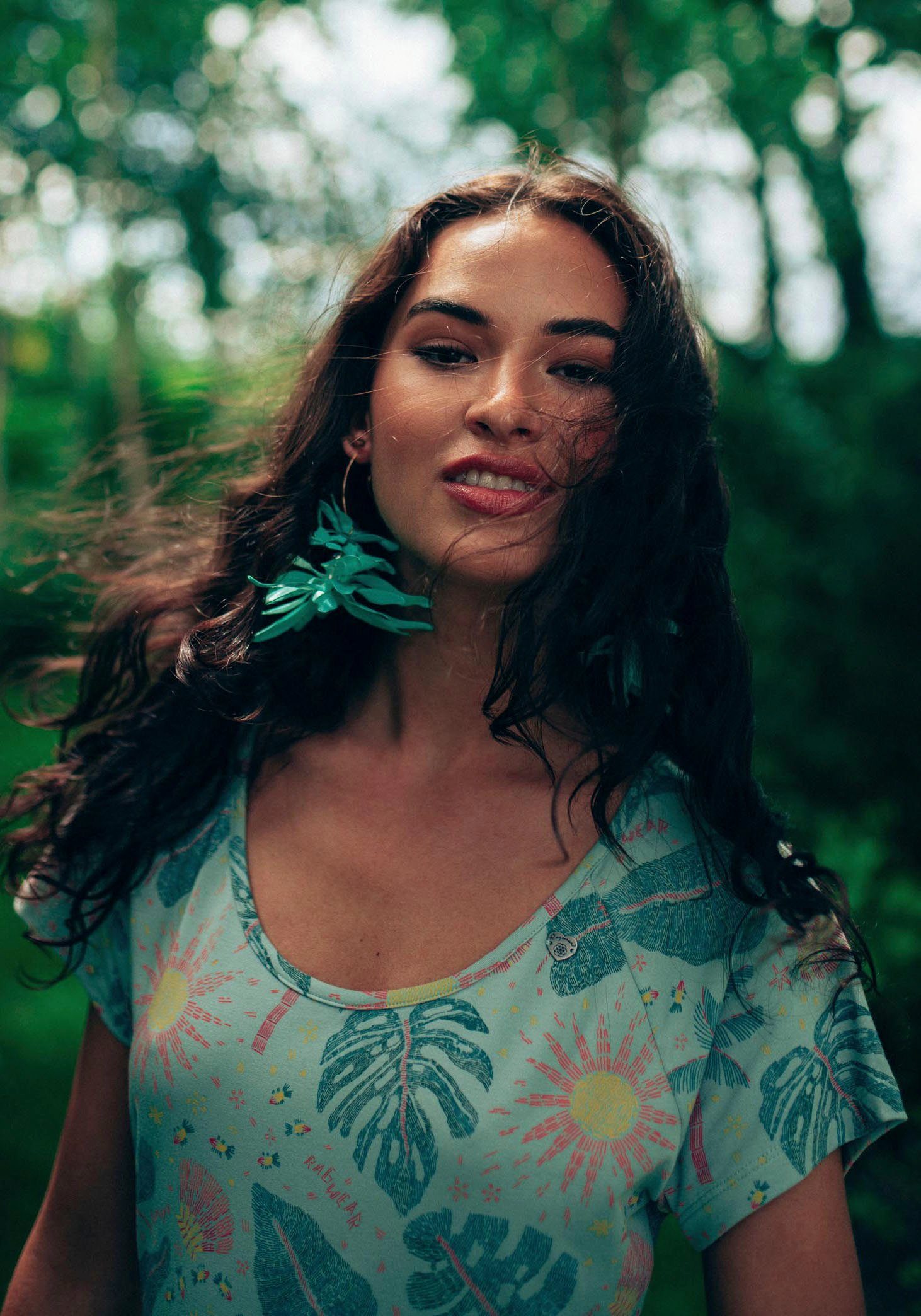 Ragwear Shirtjurk WAYVERLY met bloemen- en zomerse alloverdruk