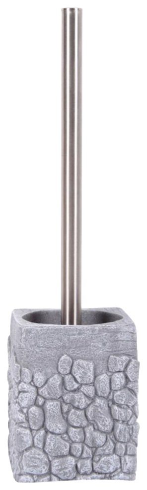 Sanilo Set badkameraccessoires Grey stone bestaand uit zeepdispenser en toiletborstel, geribbeld (combi-set, 2-delig)