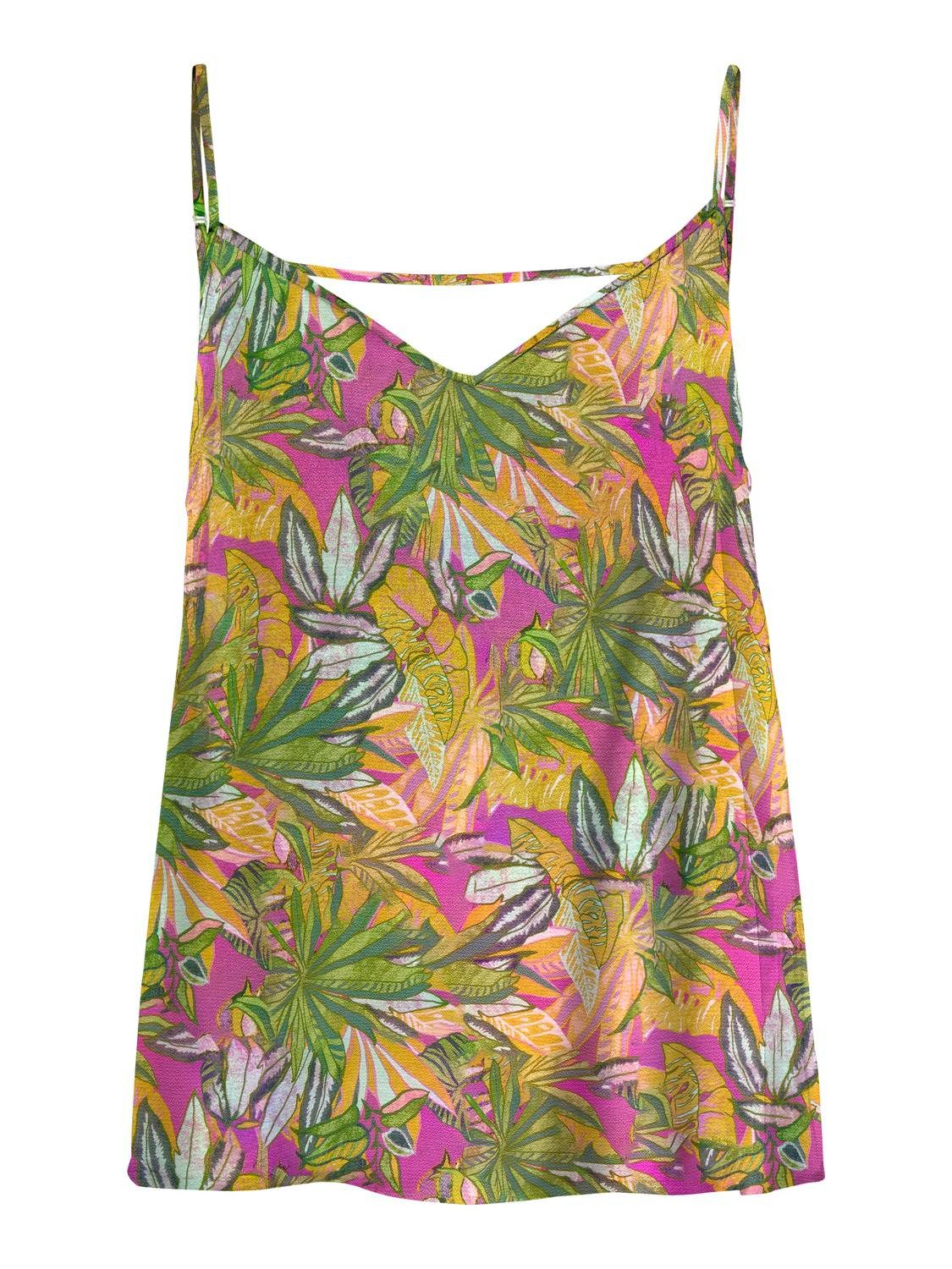 NU 20% KORTING: Only Top met spaghettibandjes ONLNOVA LIFE PARIS SINGLET AOP PTM