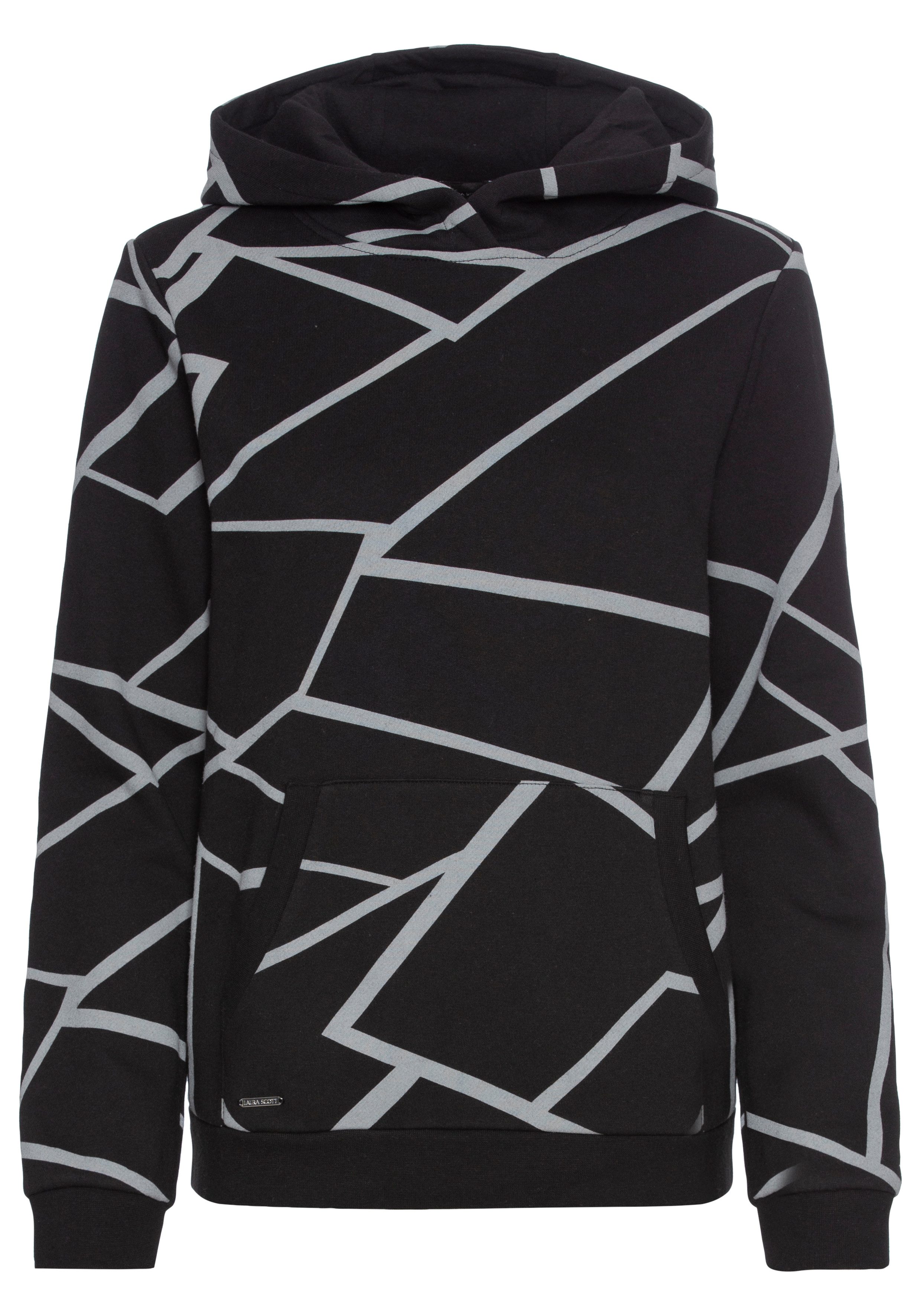 Laura Scott Hoodie met moderne print all-over nieuwe collectie