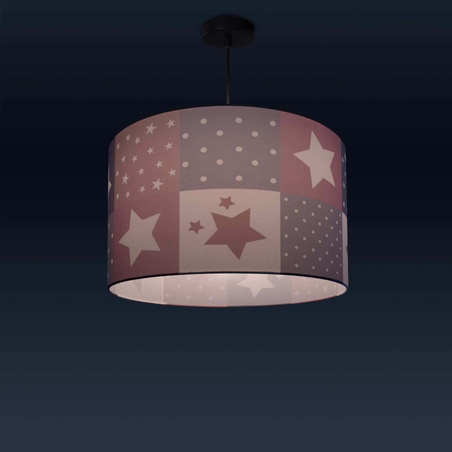 Paco Home Hanglamp Cosmo 345 Kinderlamp plafondlamp LED kinderkamer lamp sterren-motief E27
