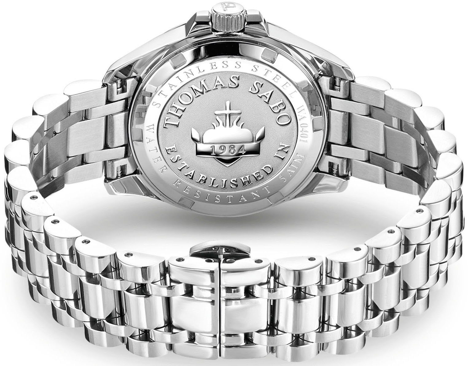 THOMAS SABO Kwartshorloge DIVINE Polshorloge, dameshorloge, datum, mineraalglas met saffiercoating