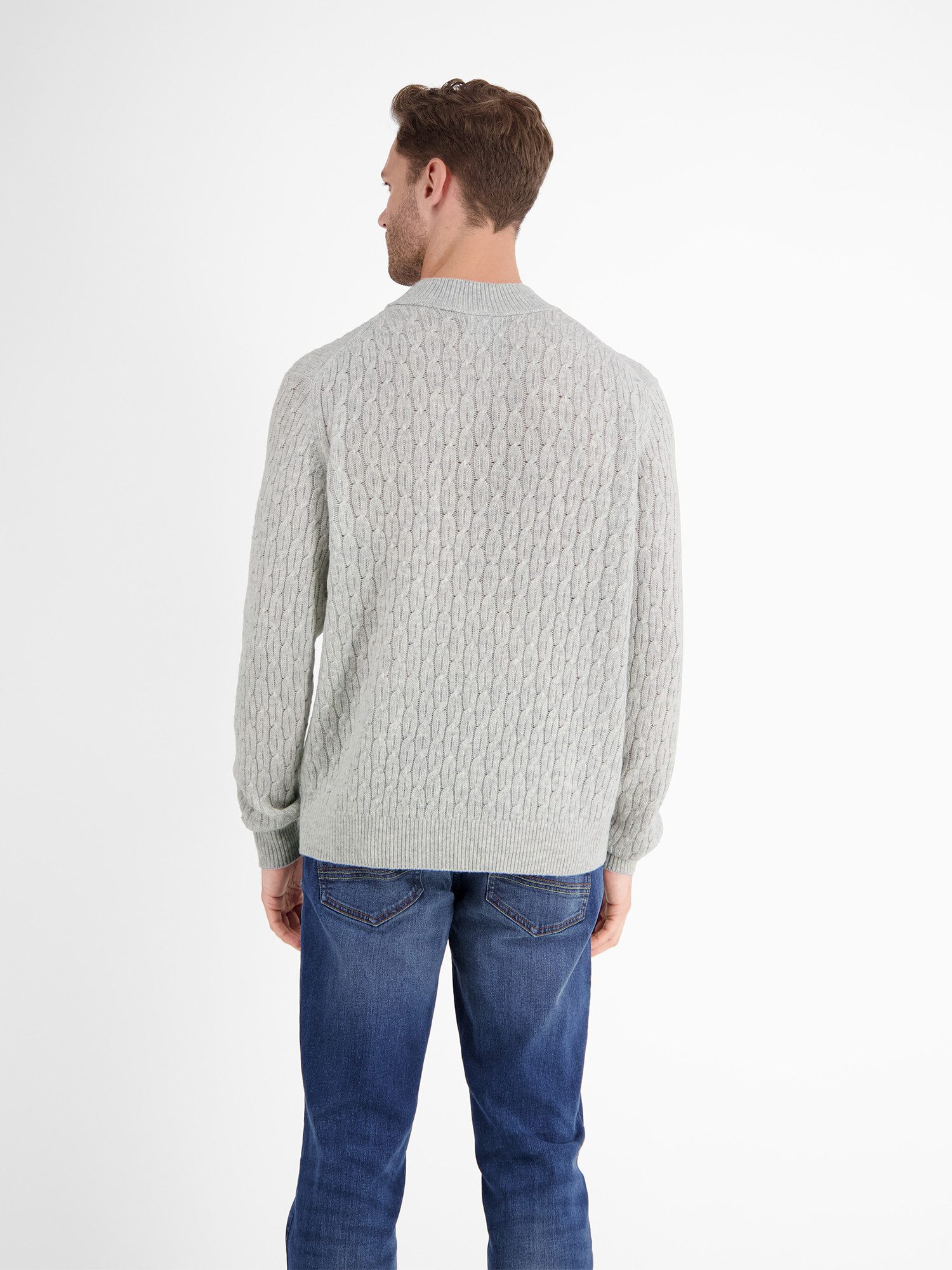 Lerros Gebreide trui LERROS kabelgebreide pullover met turtleneck